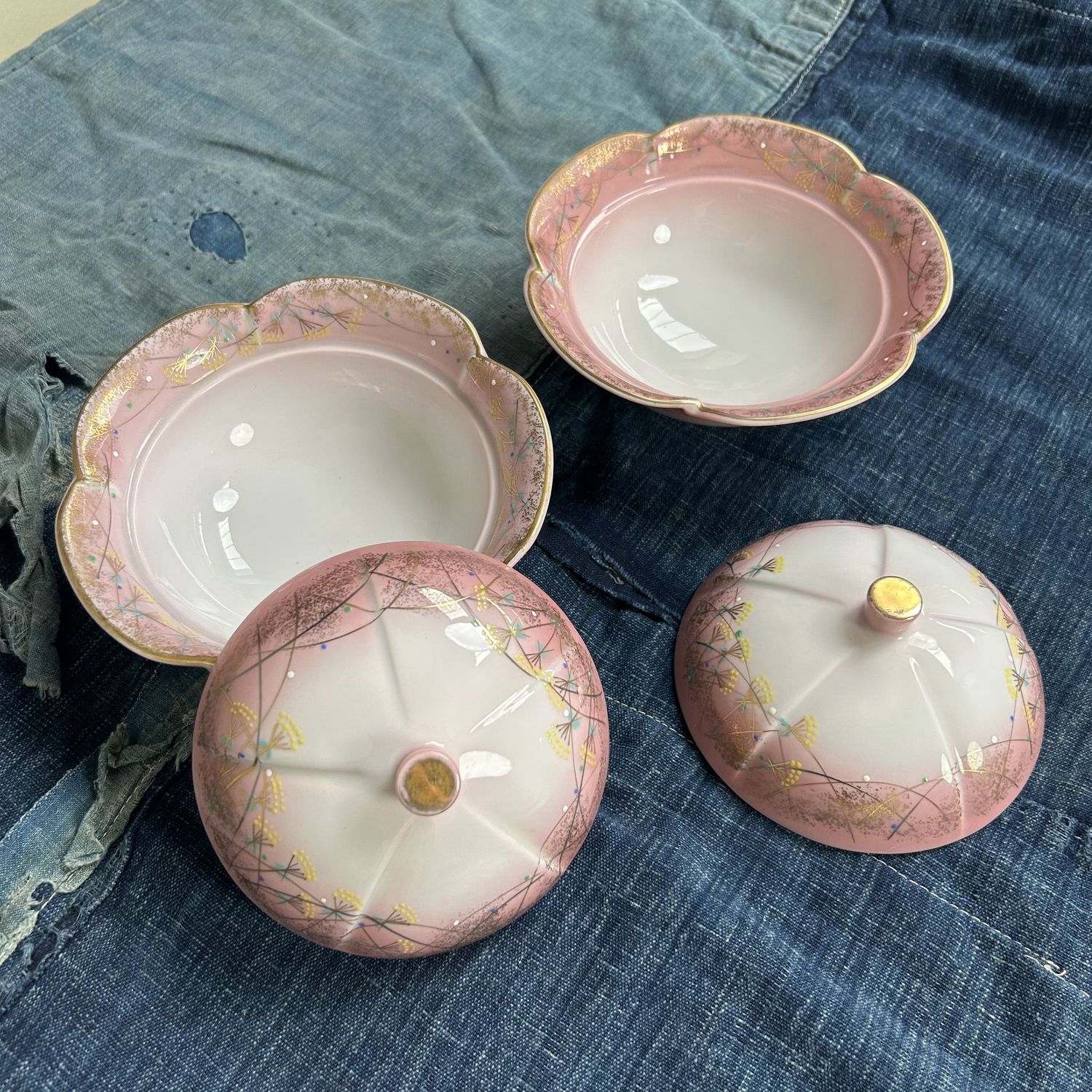 Japanese Porcelain Kaiseki Bowls with Lids – Arita, 1970s