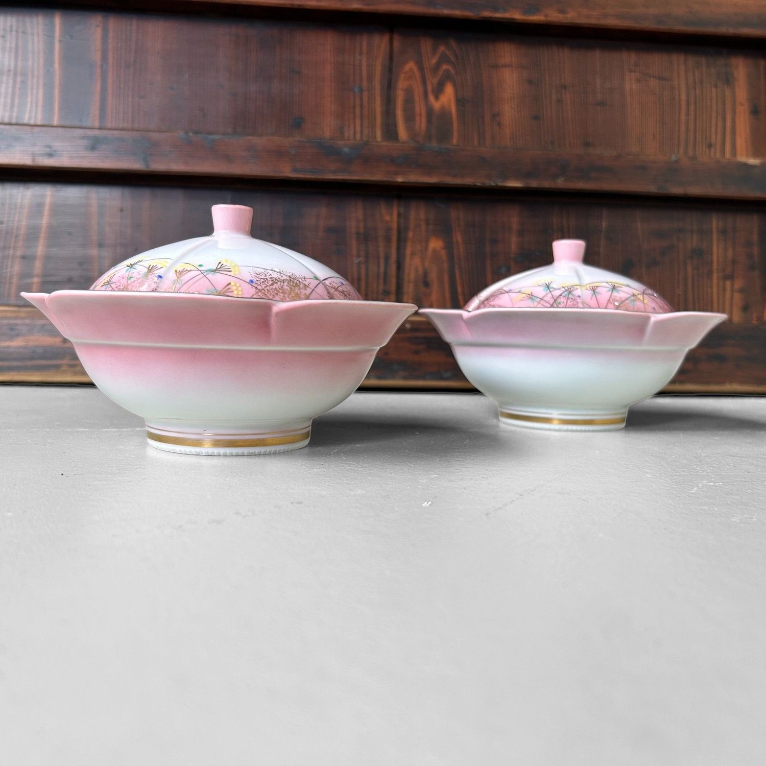 Japanese Porcelain Kaiseki Bowls with Lids – Arita, 1970s