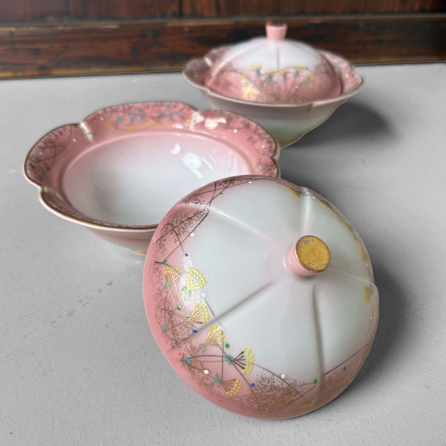 Japanese Porcelain Kaiseki Bowls with Lids – Arita, 1970s