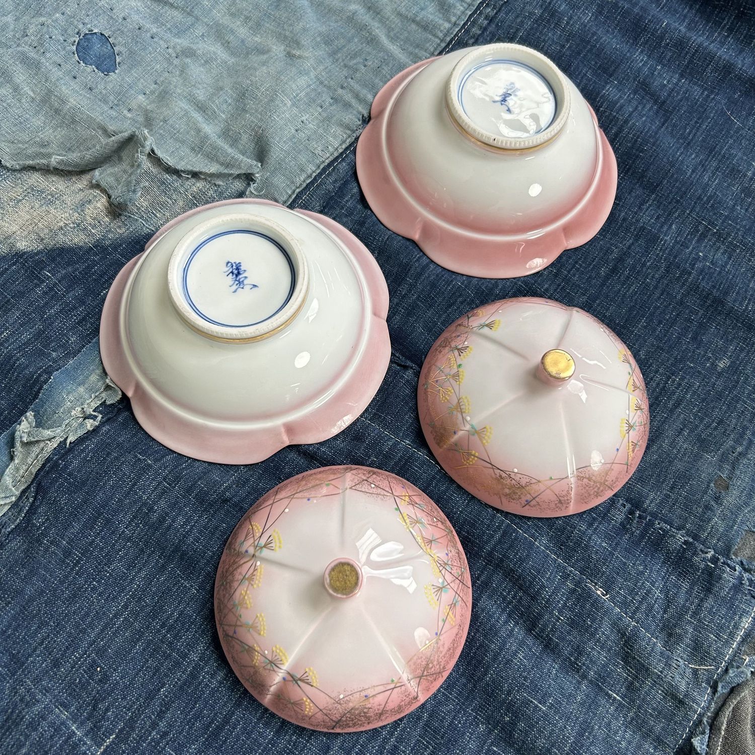 Japanese Porcelain Kaiseki Bowls with Lids – Arita, 1970s