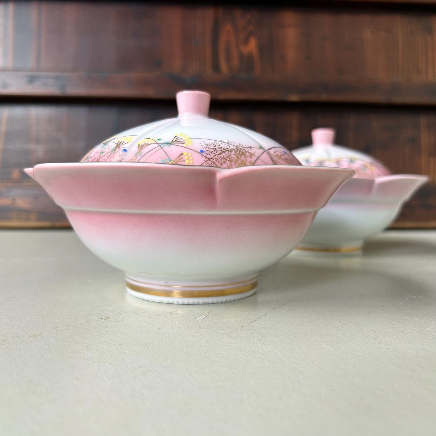 Japanese Porcelain Kaiseki Bowls with Lids – Arita, 1970s