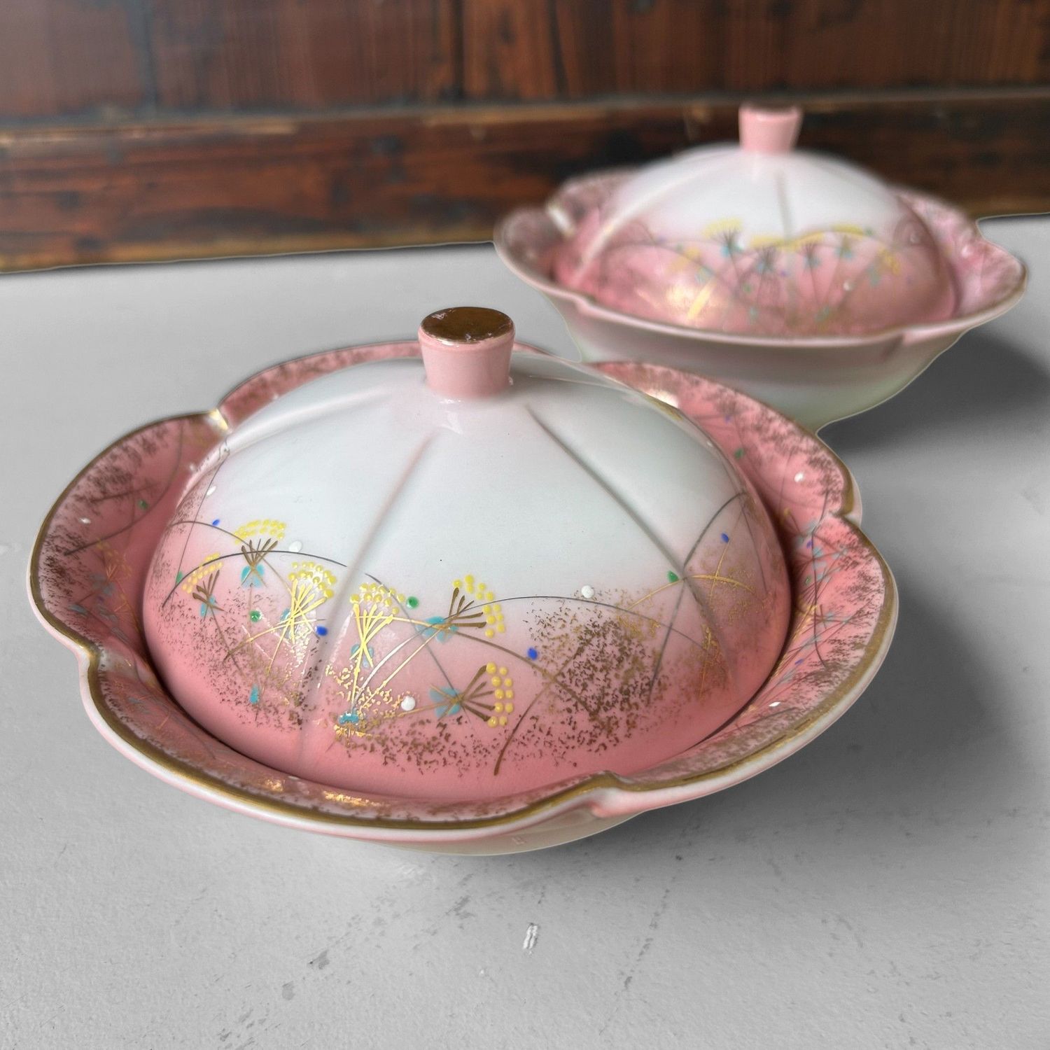 Japanese Porcelain Kaiseki Bowls with Lids – Arita, 1970s