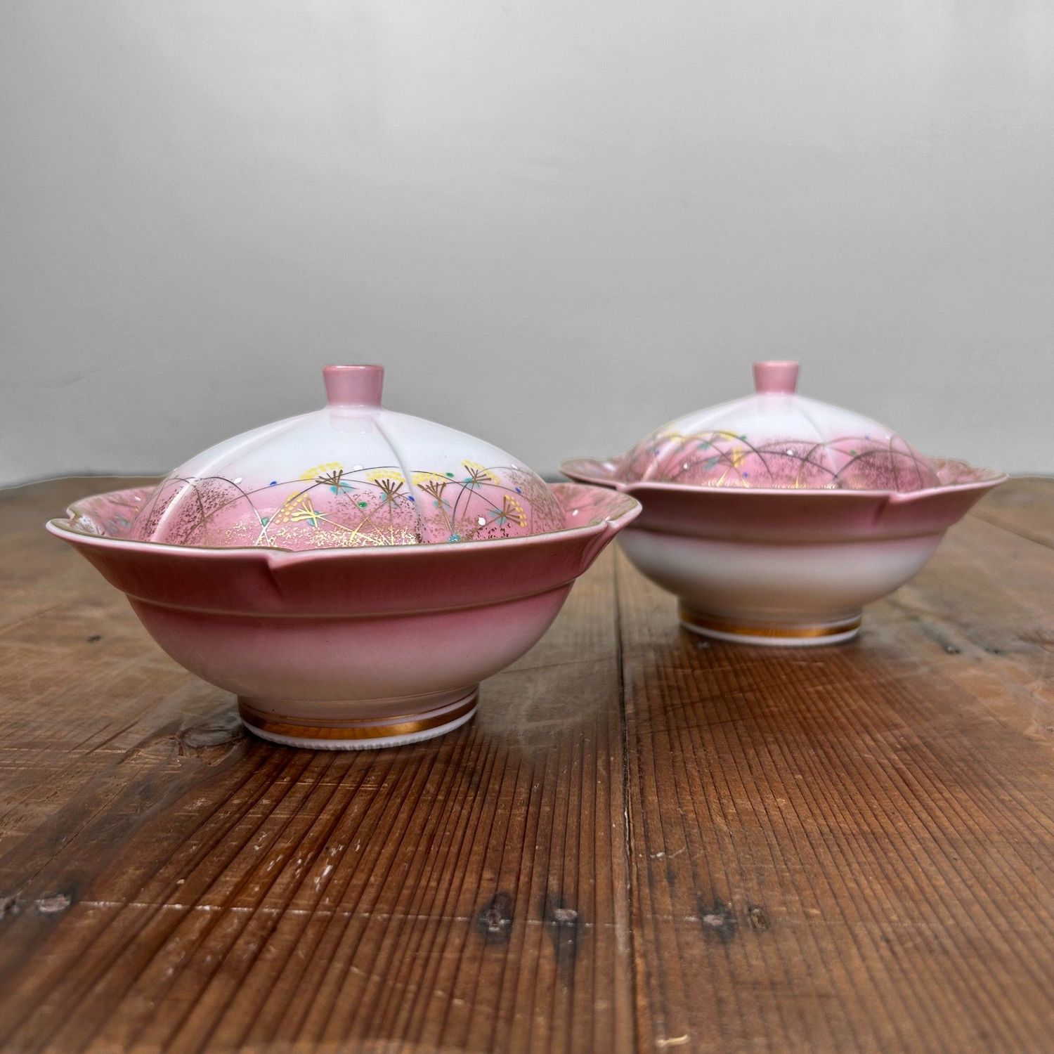 Japanese Porcelain Kaiseki Bowls with Lids – Arita, 1970s