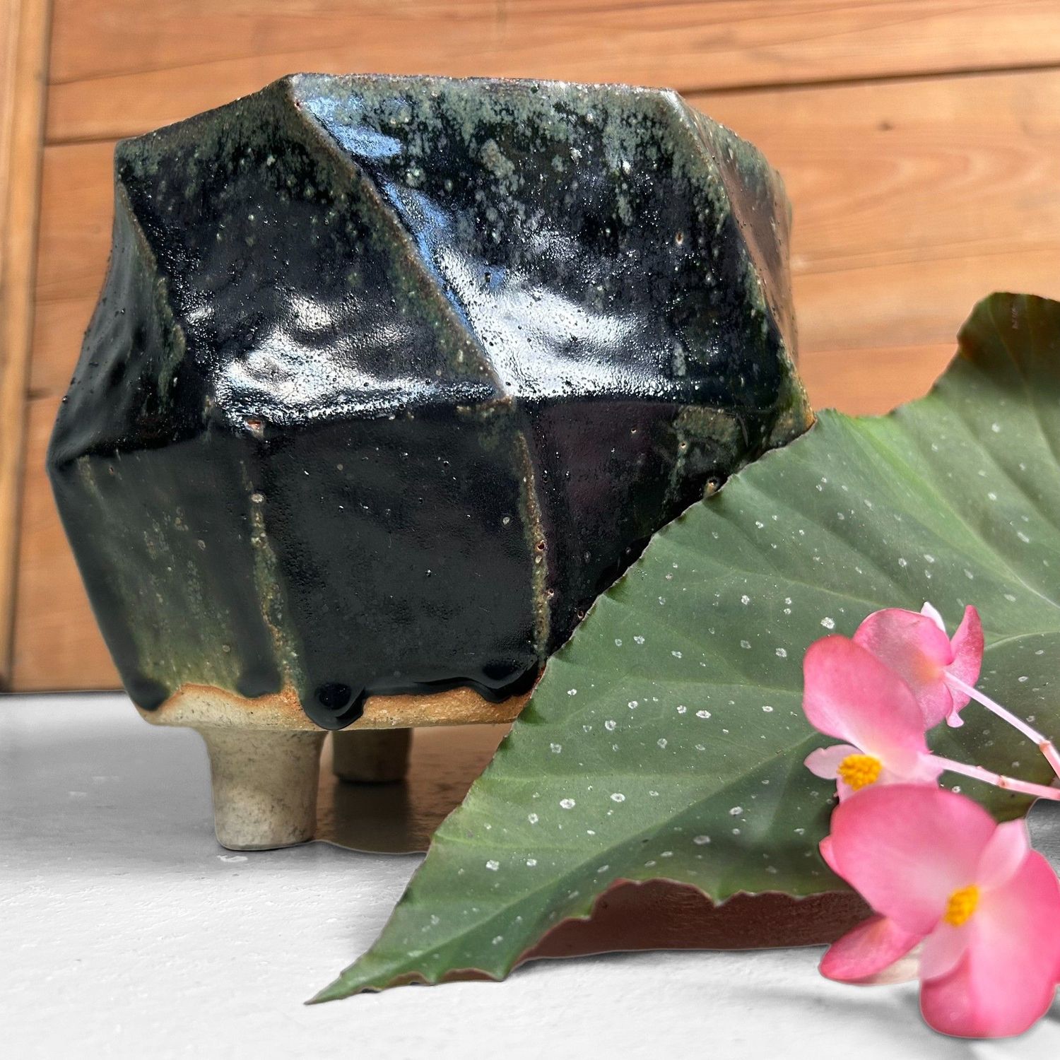 Organische Japanse Mid-Century Ikebana Vaas – jaren ’60