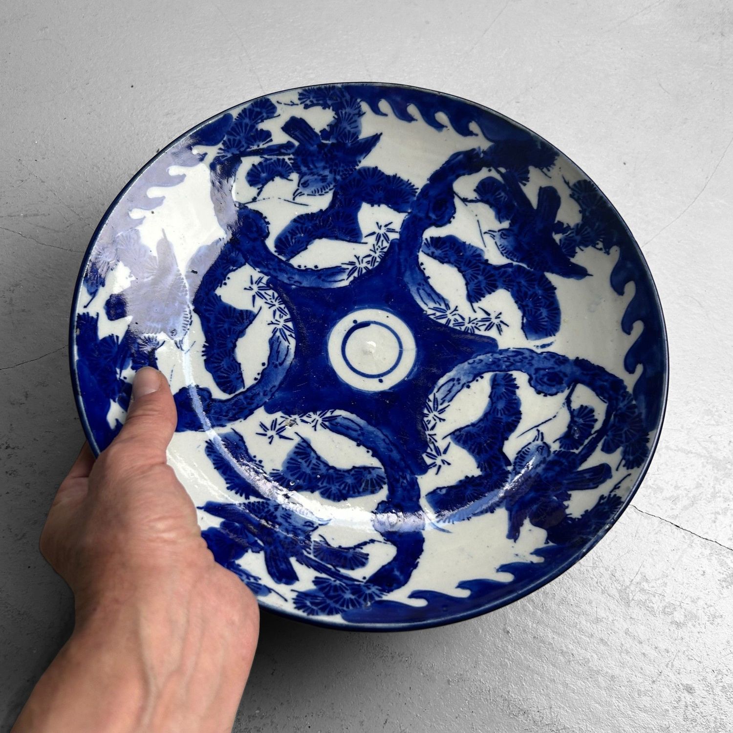 Antique Japanese Porcelain Plate with Bird Motif – Arita, ca. 1850–1880