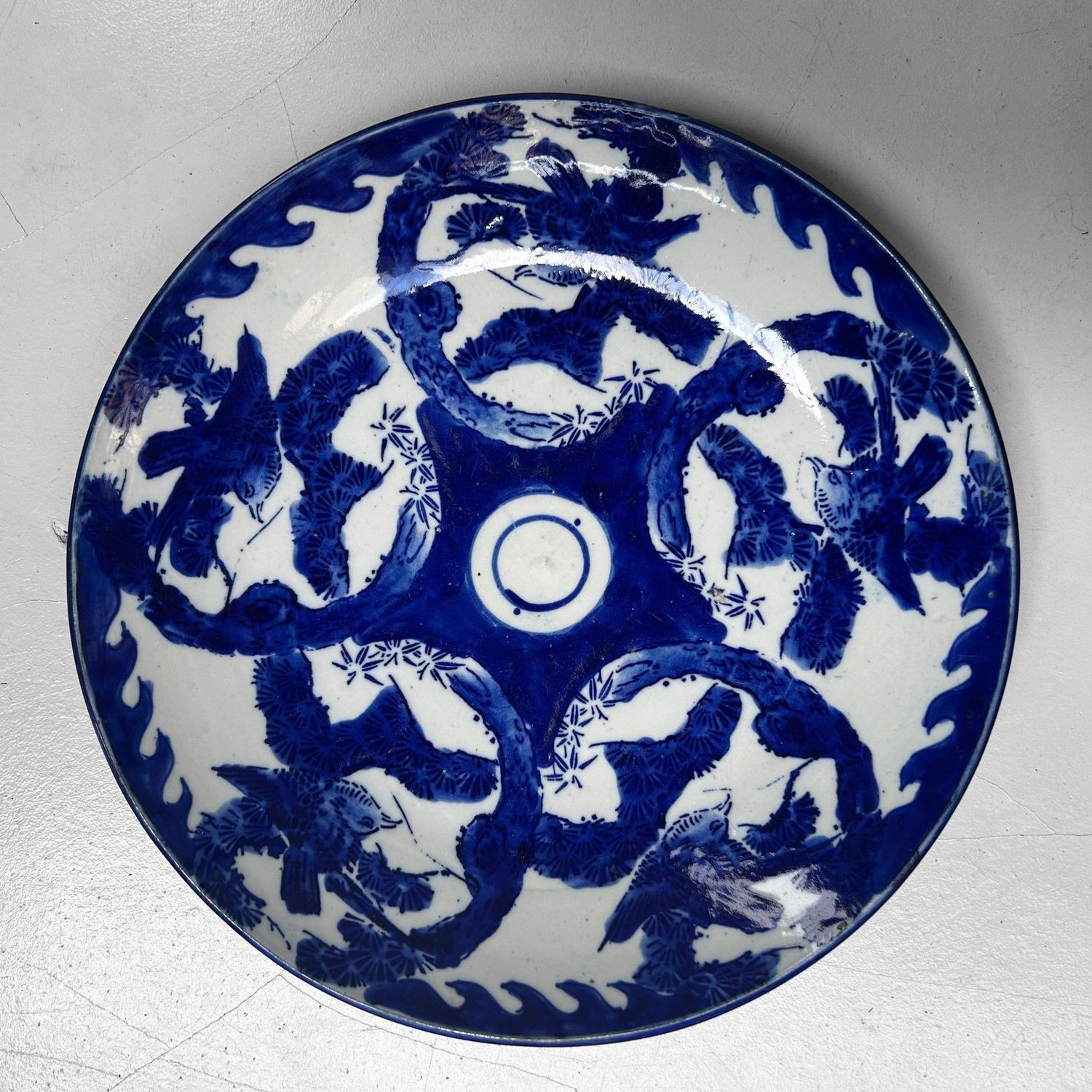 Antique Japanese Porcelain Plate with Bird Motif – Arita, ca. 1850–1880