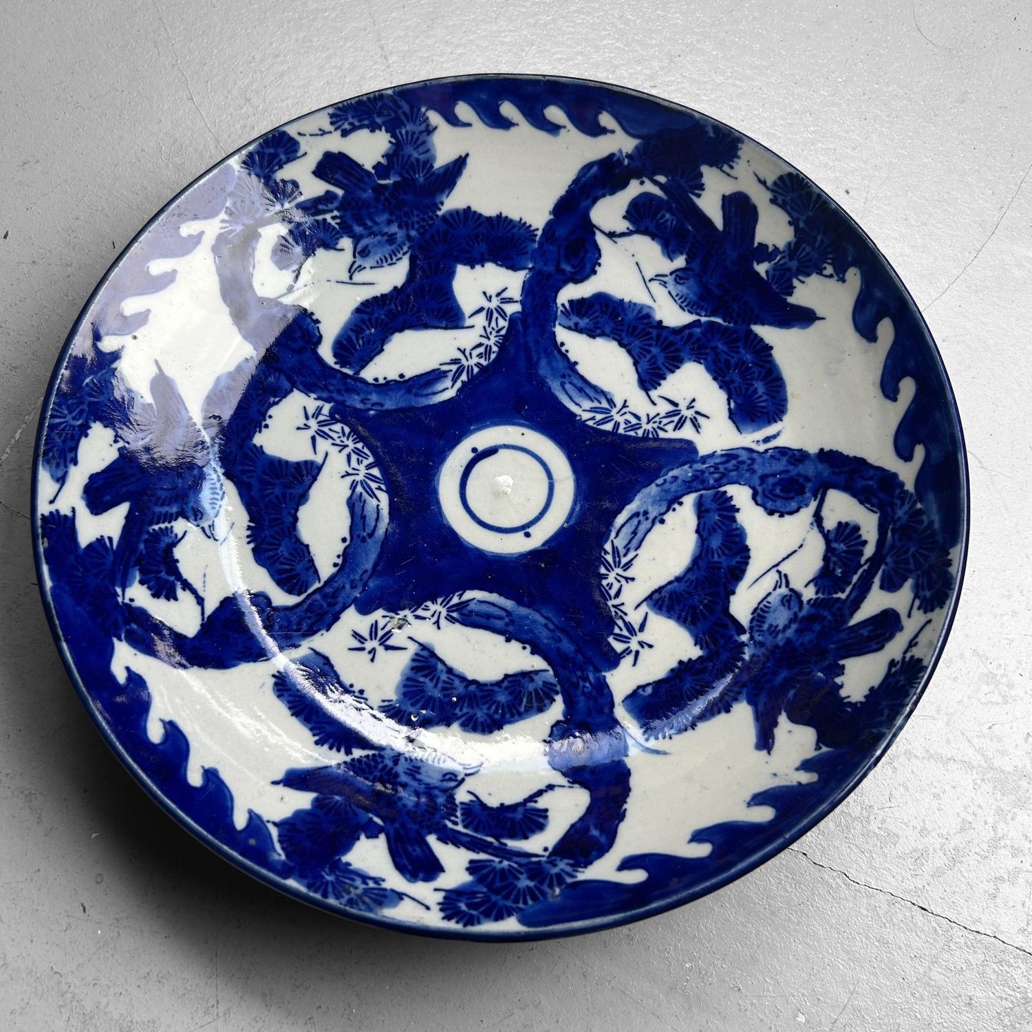 Antique Japanese Porcelain Plate with Bird Motif – Arita, ca. 1850–1880