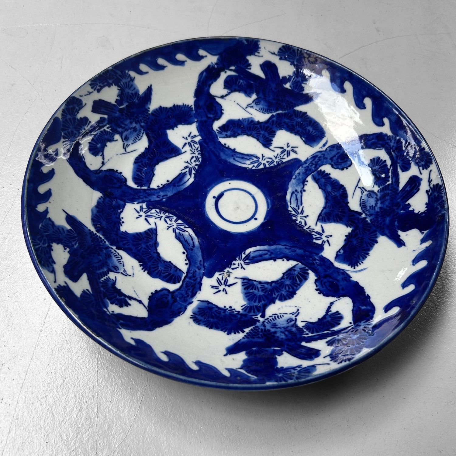 Antique Japanese Porcelain Plate with Bird Motif – Arita, ca. 1850–1880