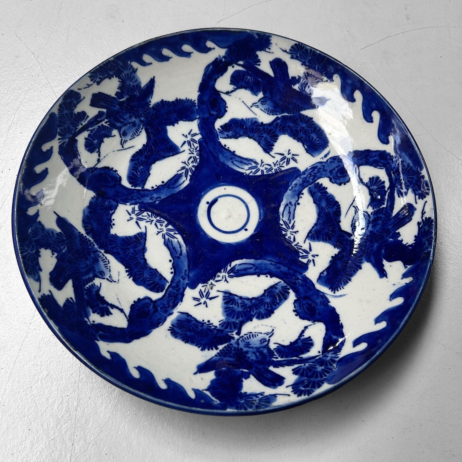 Antique Japanese Porcelain Plate with Bird Motif – Arita, ca. 1850–1880