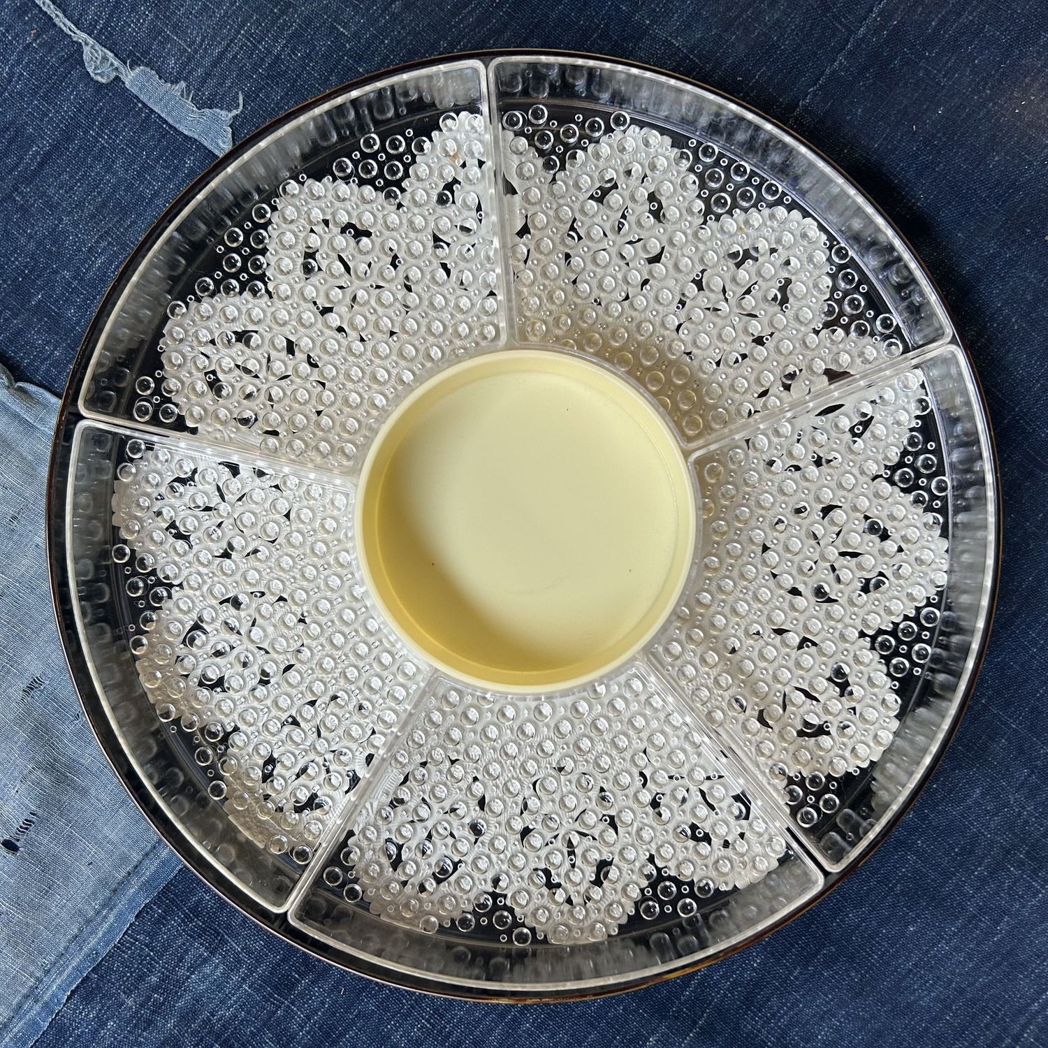 Vintage Japanese Serving Dish – Tsugaru-nuri Lacquer Technique, 1960s