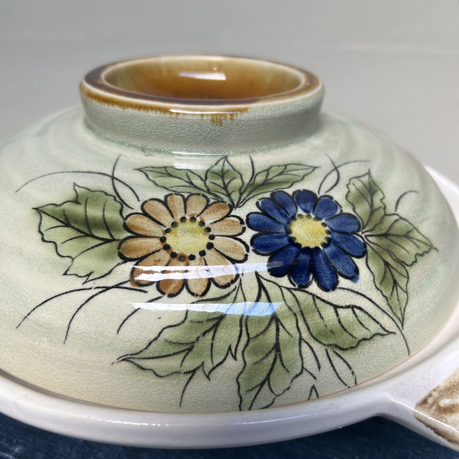 Vintage Japanese Ceramic Set – Donabe (Hotpot) & Sake Set, 1970s