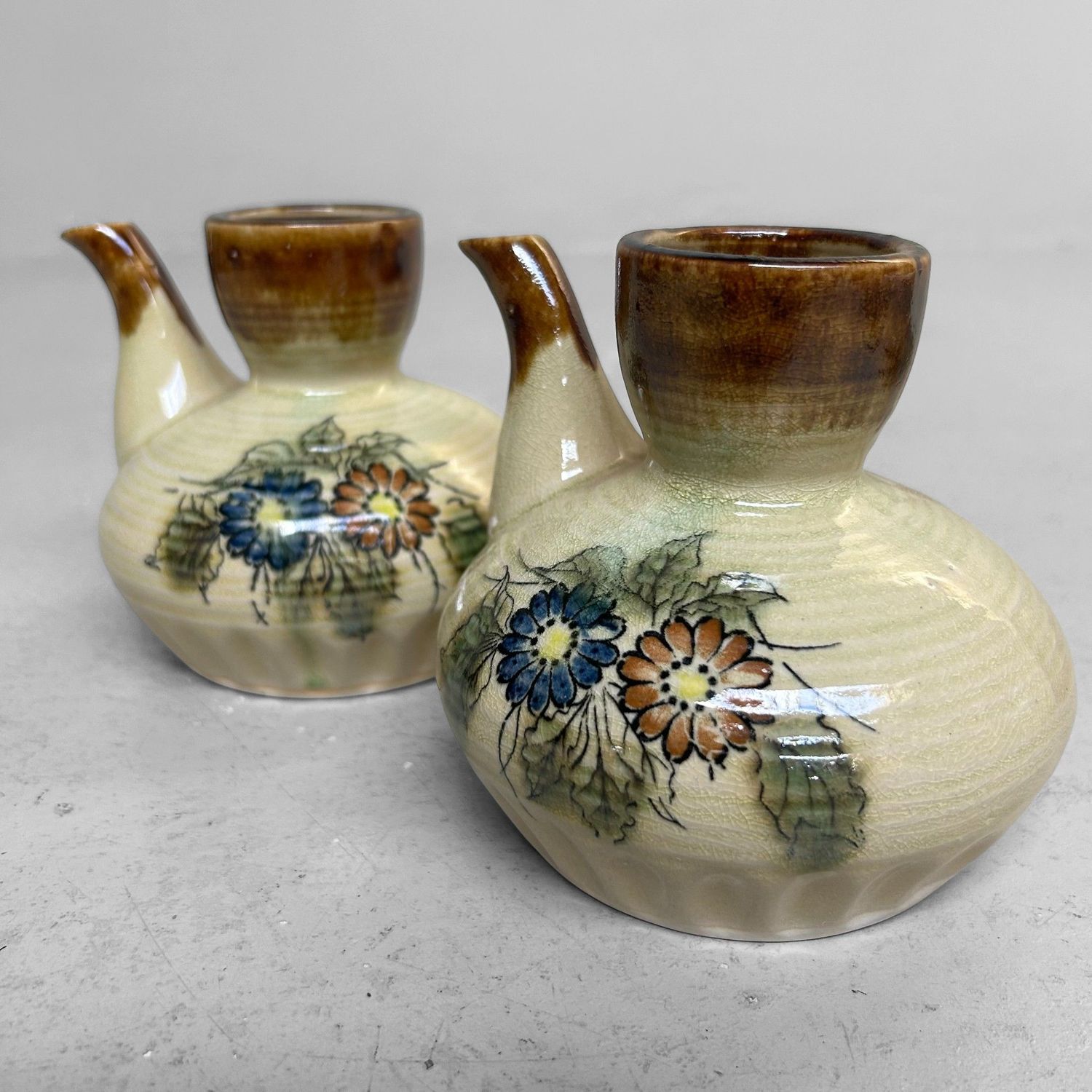 Vintage Japanese Ceramic Set – Donabe (Hotpot) & Sake Set, 1970s