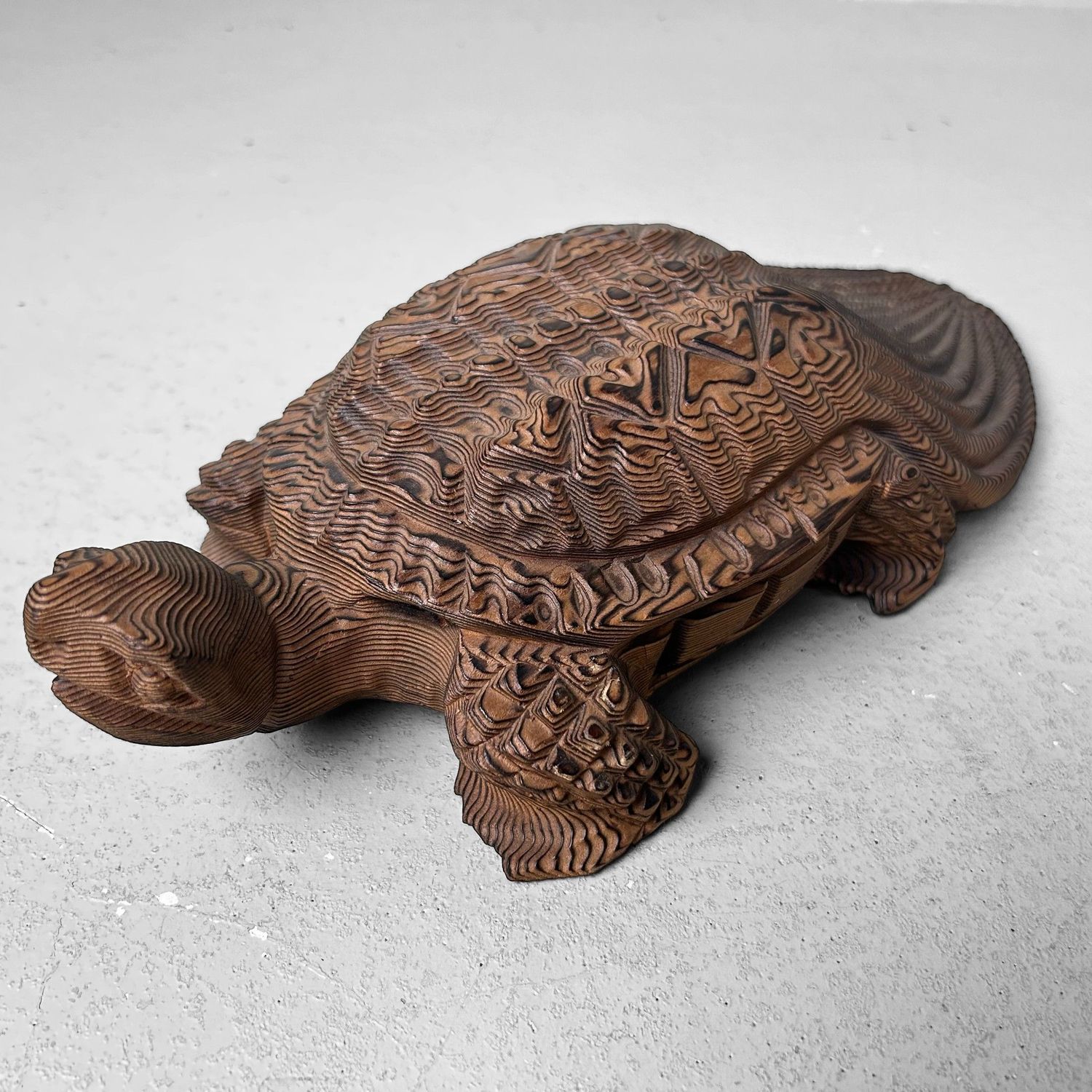 ​Japanse Houten Minogame, Schildpad, Sugi, ca. 1960s