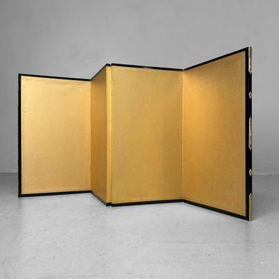 Small Decorative Japanese Gold Screen, Byōbu, 1960s