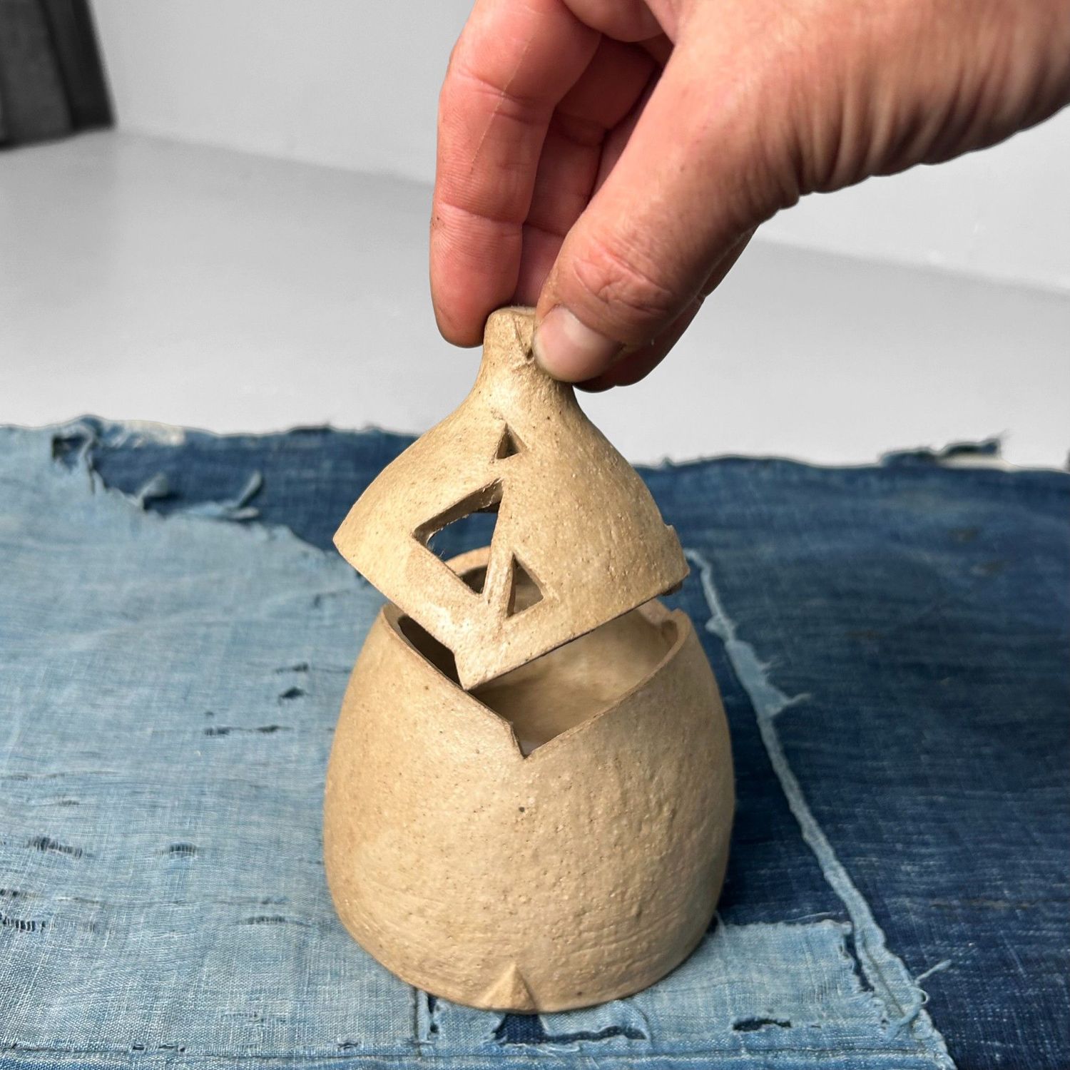 Small Japanese Vase/Incense Burner by Gassan (Takao Nagata), Kyoto, 1970