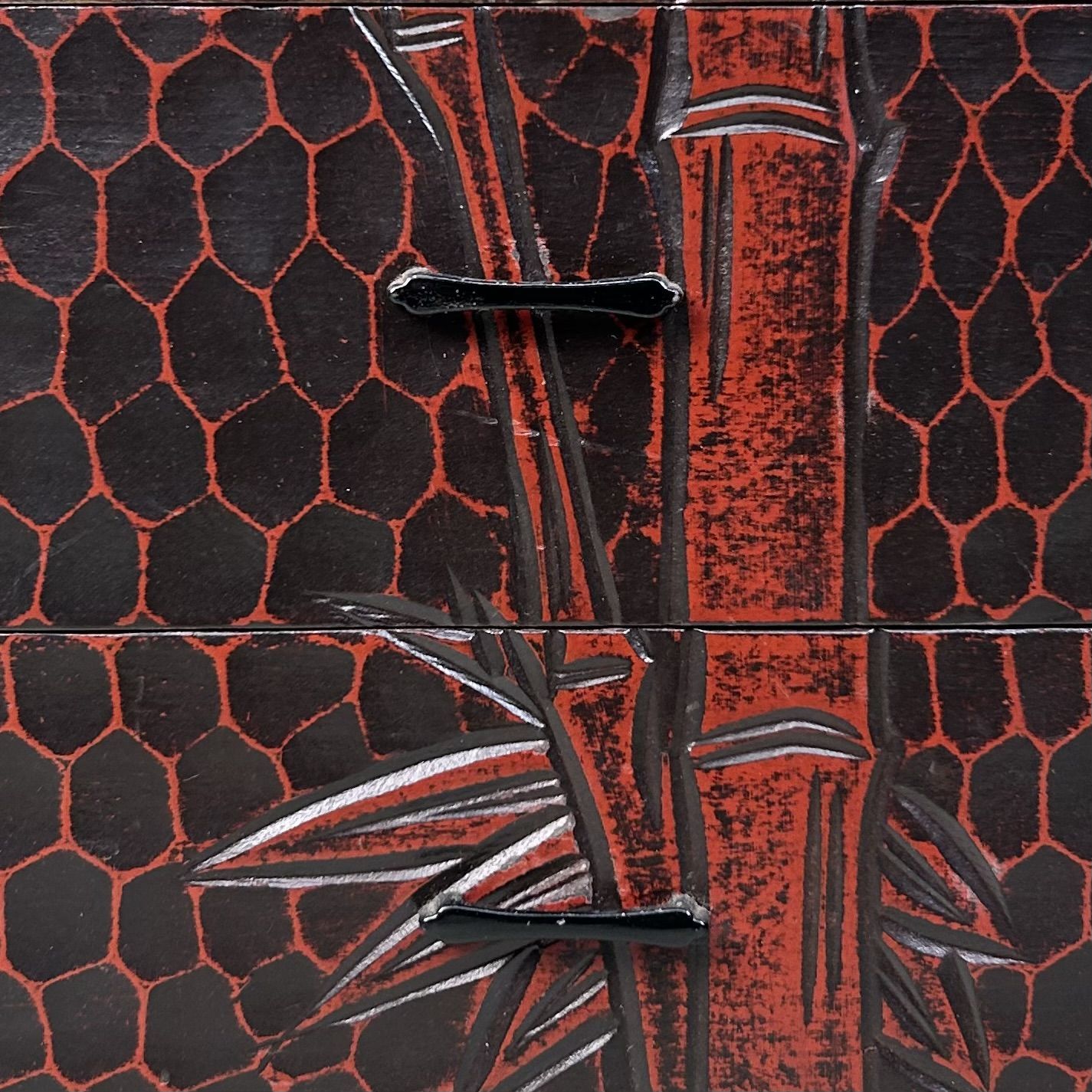 Vintage Kamakura-bori Haribako, 'Bamboe', Japans Juwelenkastje, Japan.