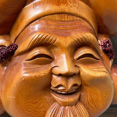Japanese Wooden Masks – Ebisu & Daikokuten, 1960s