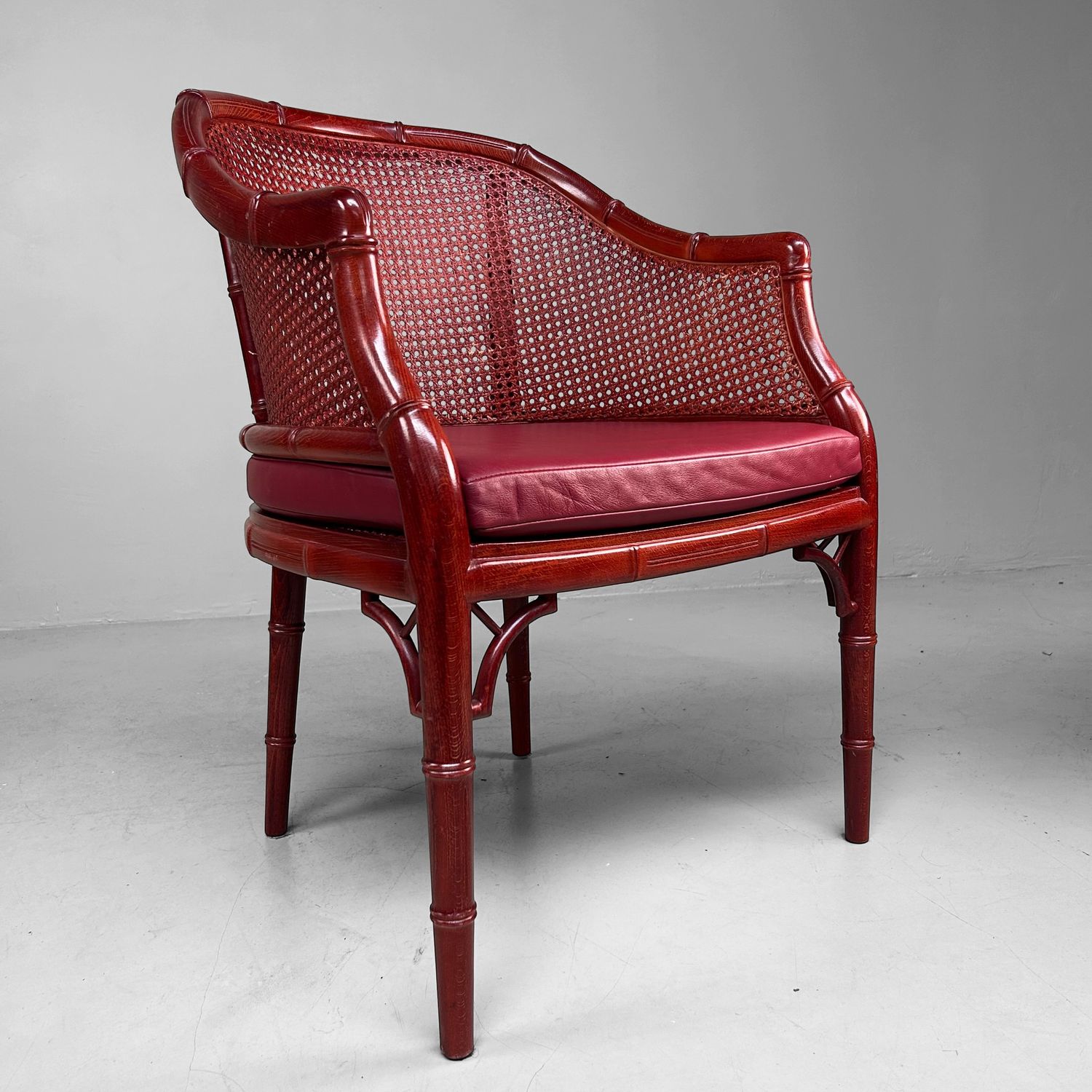 Vintage Giorgetti Faux Bamboo Armchair, 1980s