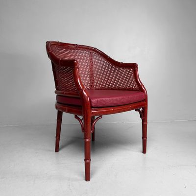 Vintage Giorgetti Faux Bamboo Armstoel, jaren ’80