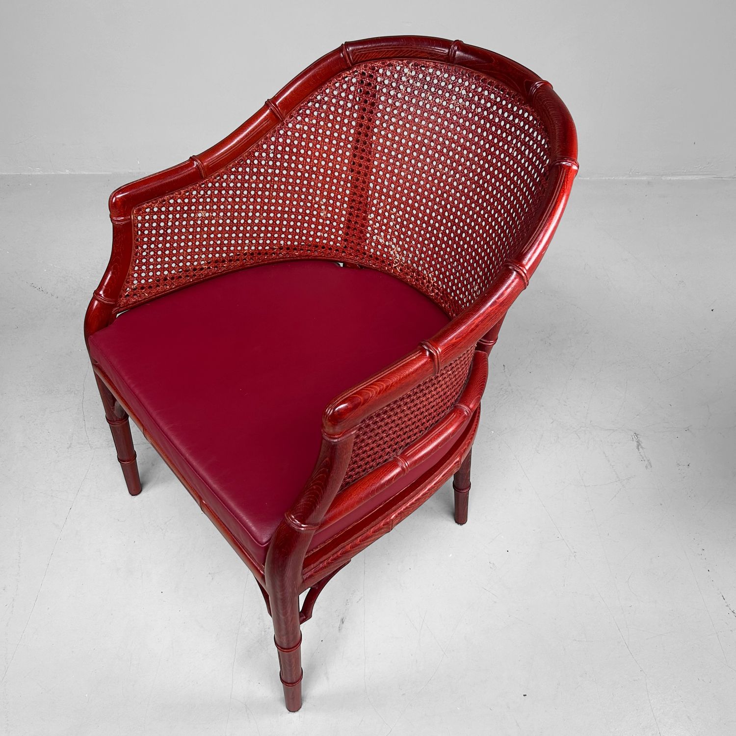 Vintage Giorgetti Faux Bamboo Armchair, 1980s