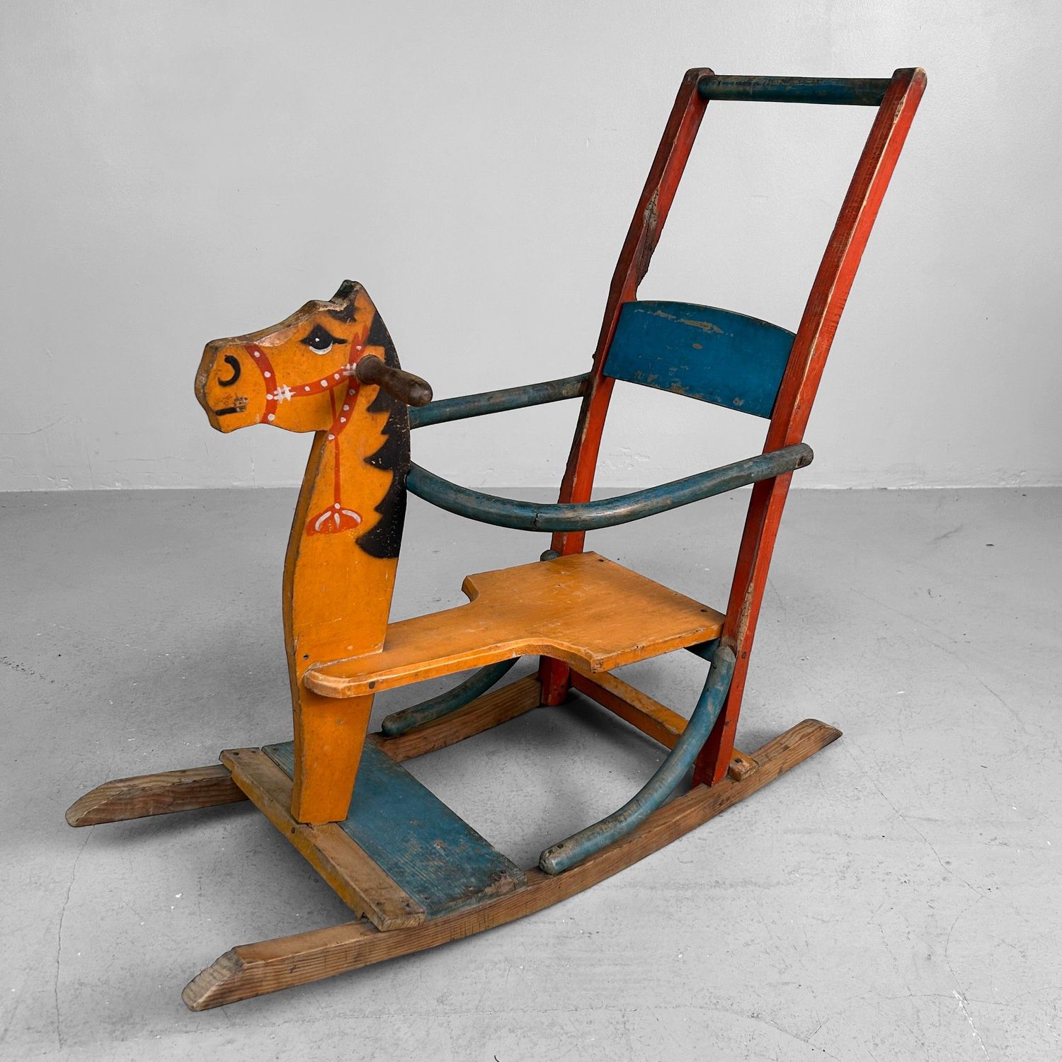 Decoratief Japans Houten Schommelpaard, 1940