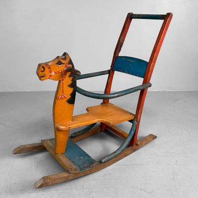Decoratief Japans Houten Schommelpaard, 1940