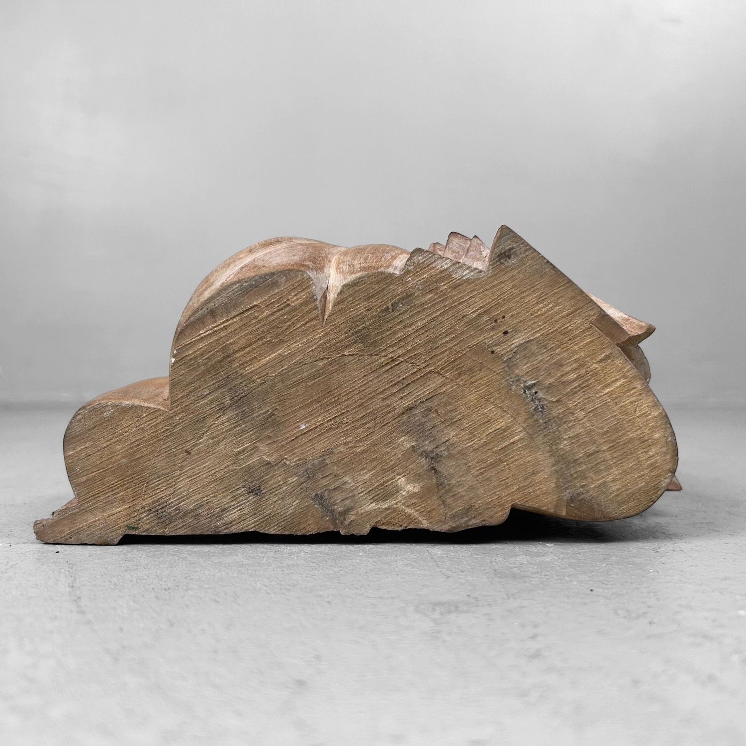 Vintage Balinese Wooden Sculpture, Woman with Hummingbird, 1950s