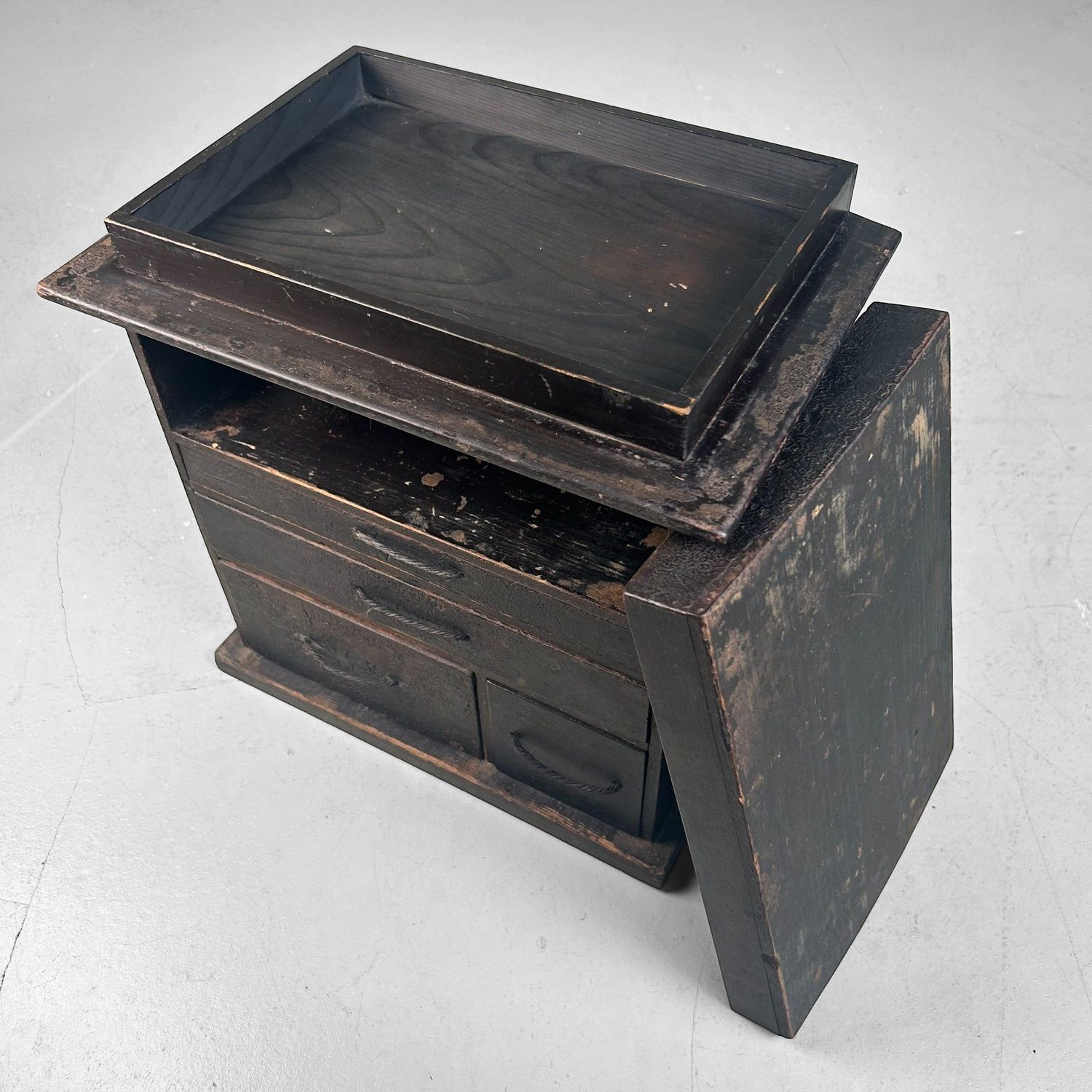 Antiek Japans Schrijverskastje, Suzuri Tansu, 1890s