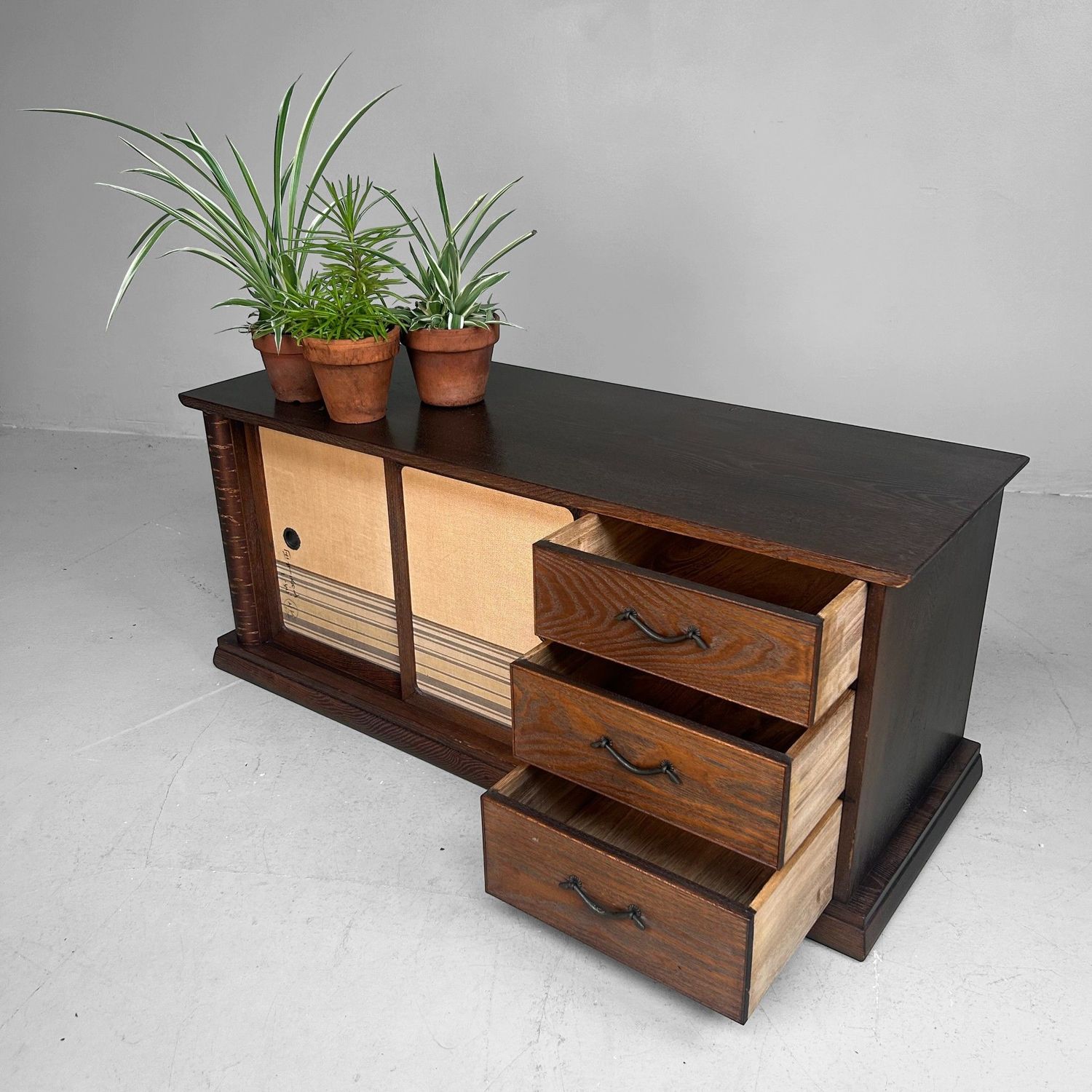 Japanse Tokonoma Tansu, Laag Minimalistisch Display Meubel, 1950s