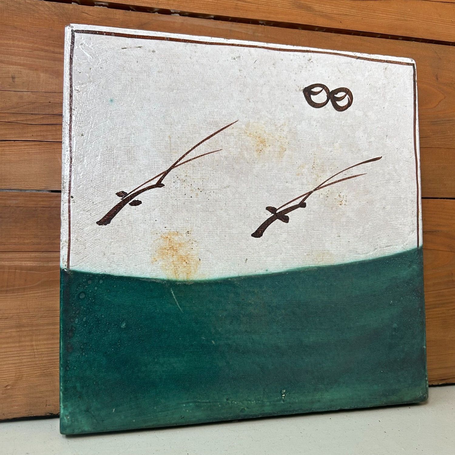 Oribe-ware Toban Ceramic Tile for the Tea Ceremony, 1915–1925 Oribe-ware Toban Ceramic Tile for the Tea Ceremony, 1915–1925