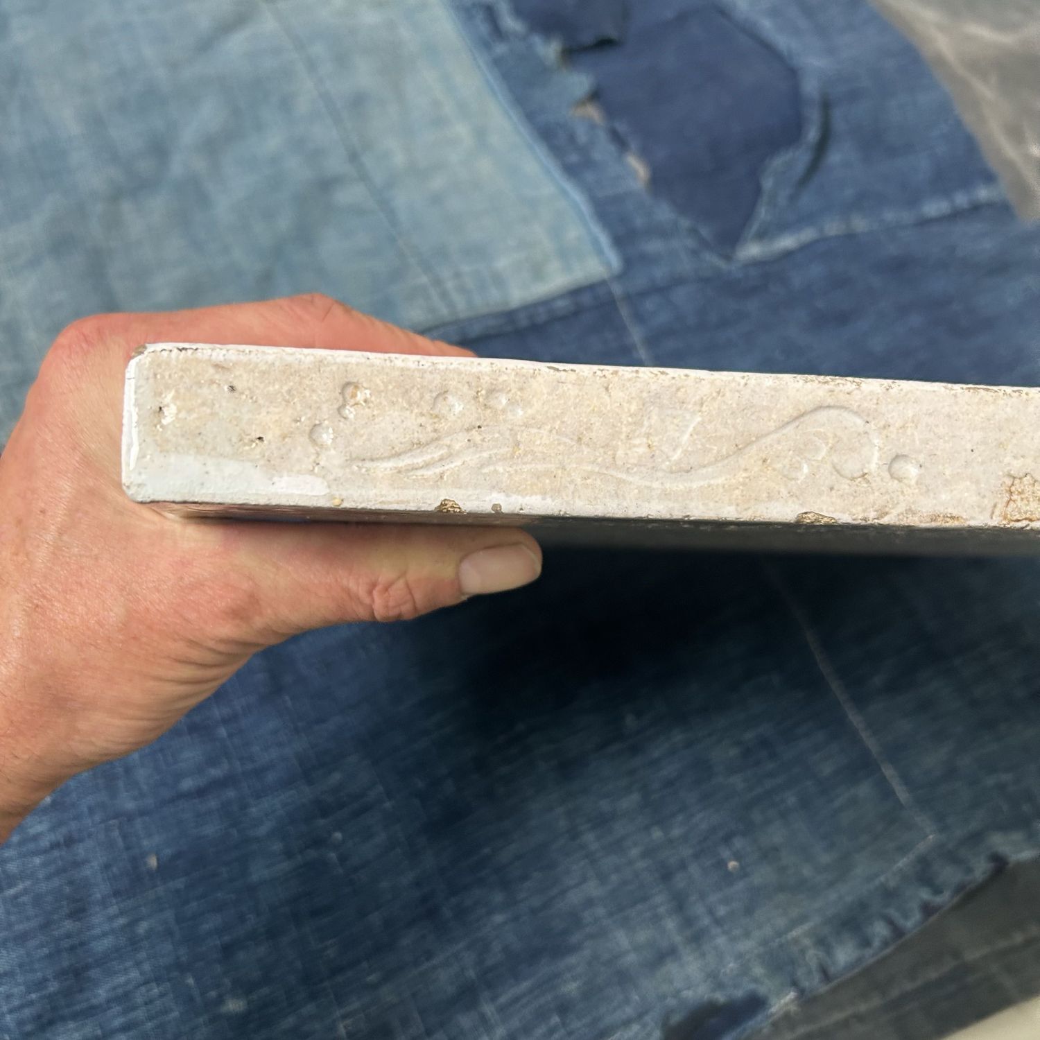 Oribe-ware Toban Ceramic Tile for the Tea Ceremony, 1915–1925 Oribe-ware Toban Ceramic Tile for the Tea Ceremony, 1915–1925