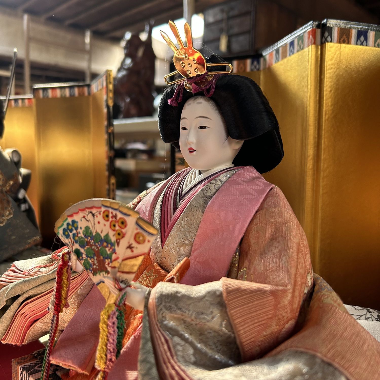 Large Hina Ningyō — Emperor & Empress, complete court — 1980s