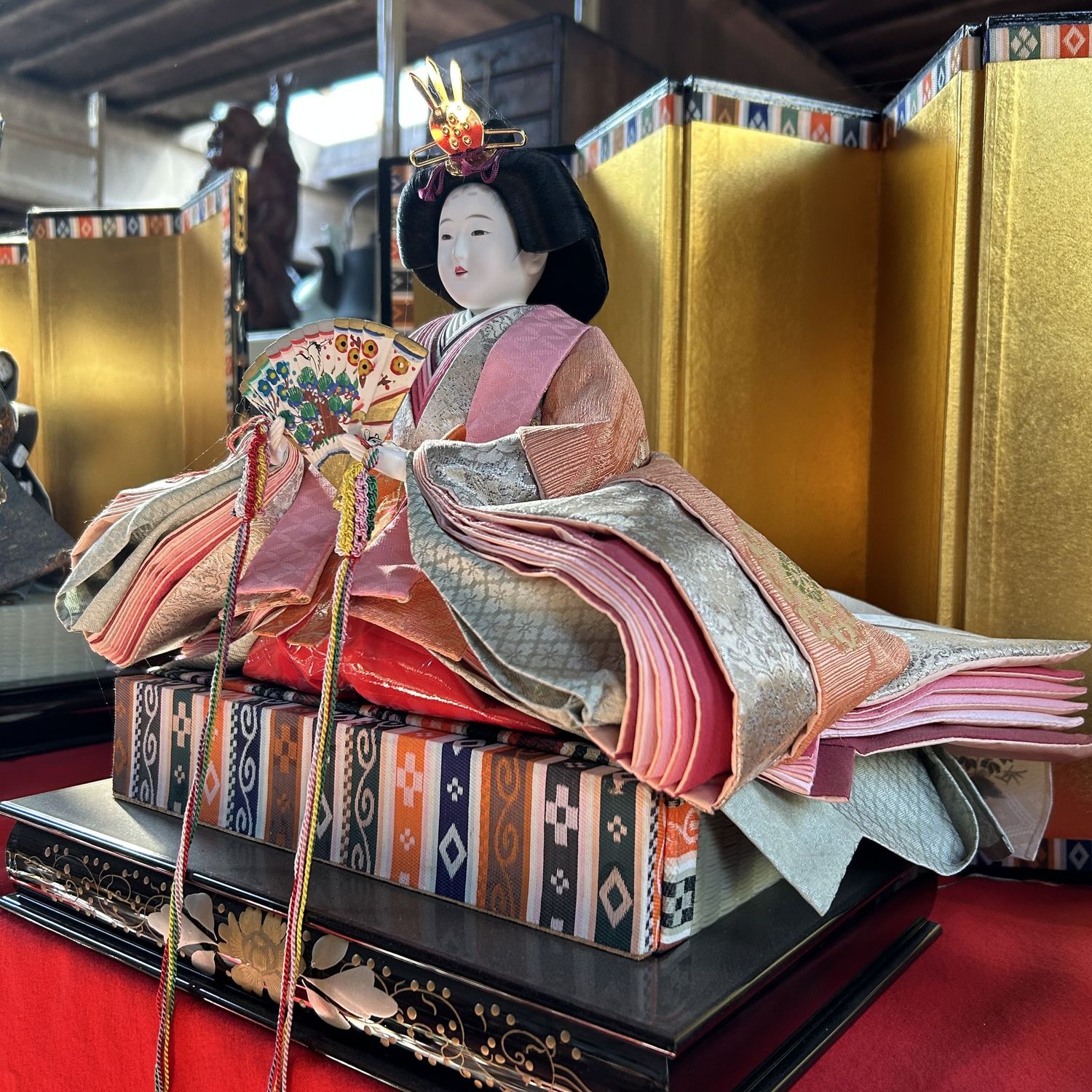 Large Hina Ningyō — Emperor & Empress, complete court — 1980s