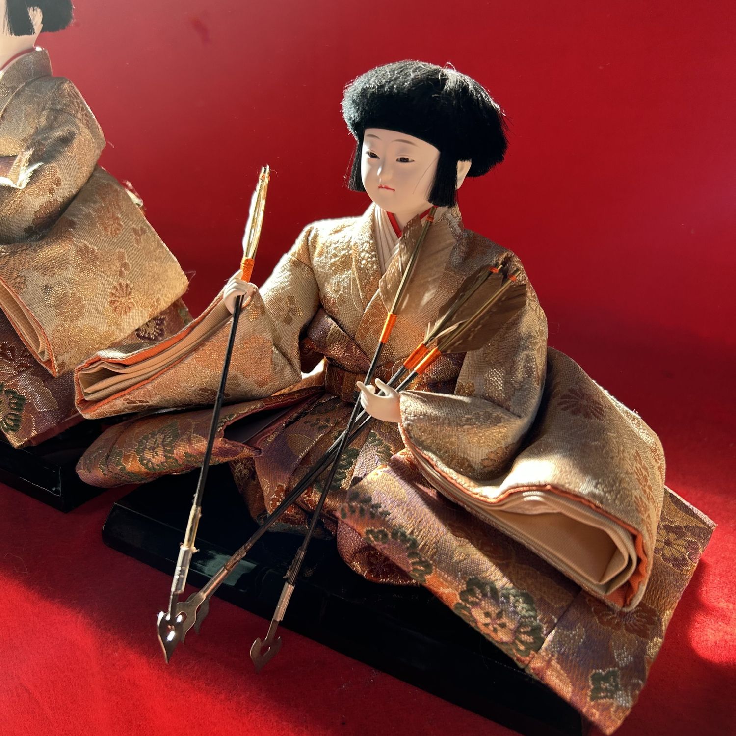 Large Hina Ningyō — Emperor & Empress, complete court — 1980s