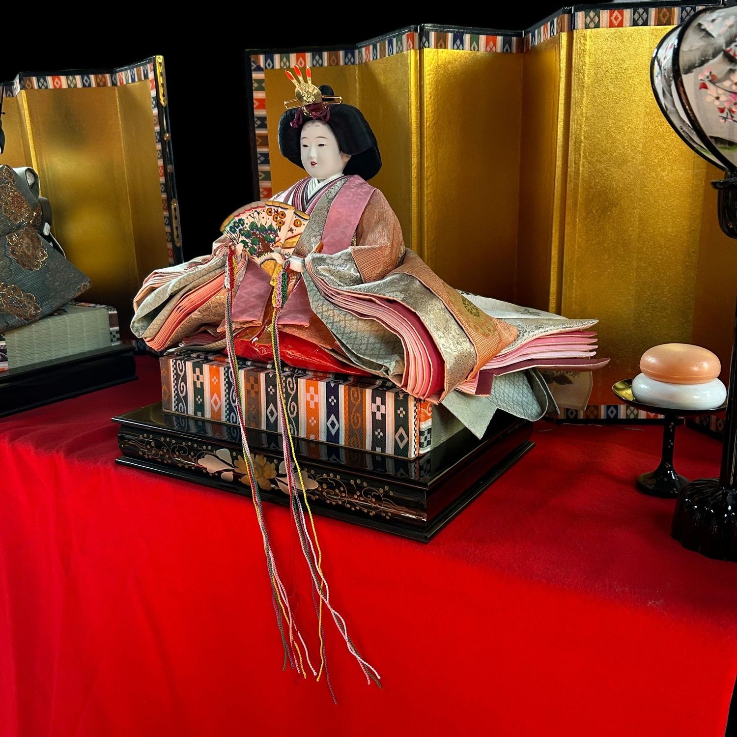 Large Hina Ningyō — Emperor & Empress, complete court — 1980s