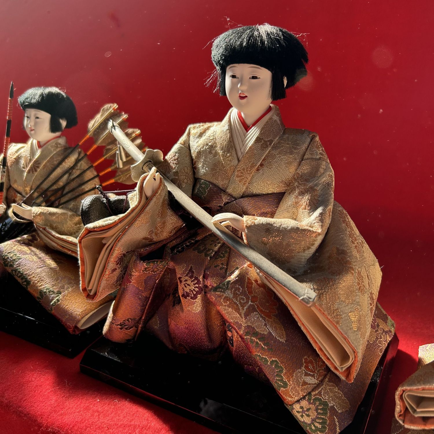 Large Hina Ningyō — Emperor & Empress, complete court — 1980s