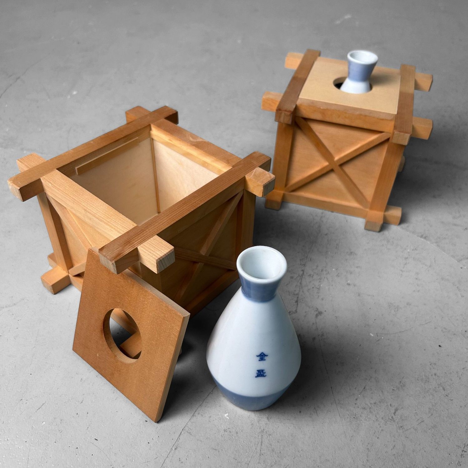 Set Japanse Shinto “Sakaki” Flower Stands – Kiso Hinoki, 1970s