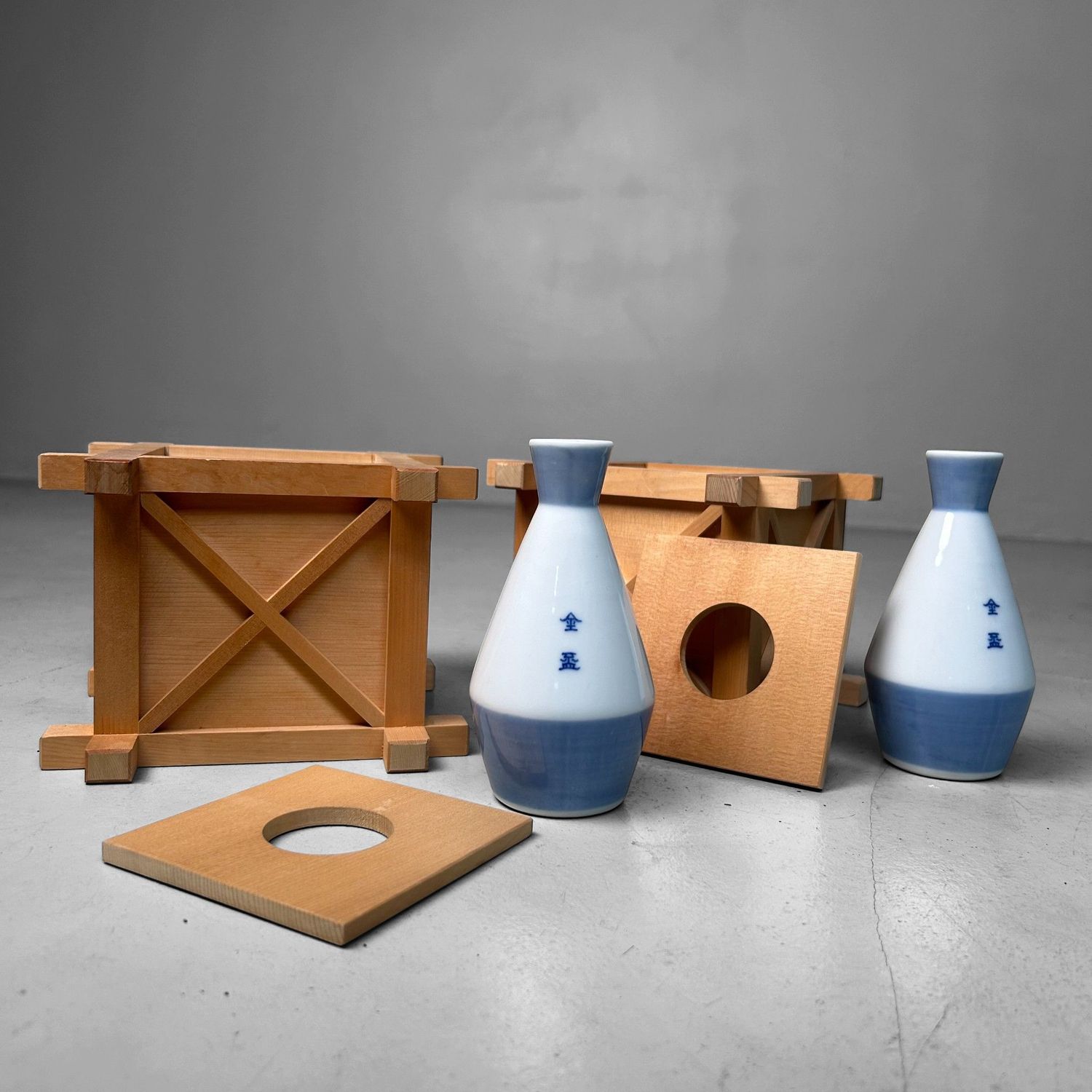 Set Japanse Shinto “Sakaki” Flower Stands – Kiso Hinoki, 1970s