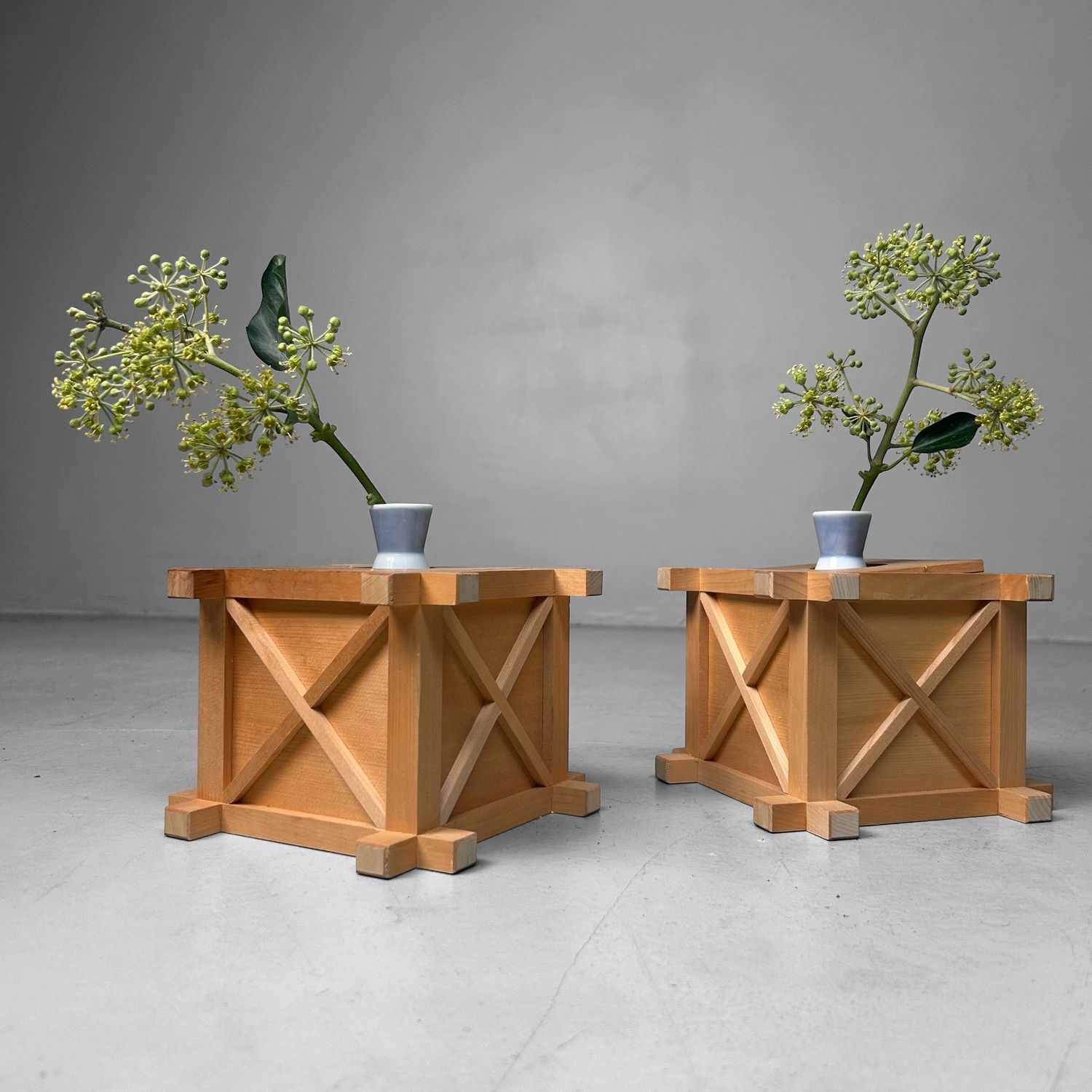 Set Japanse Shinto “Sakaki” Flower Stands – Kiso Hinoki, 1970s
