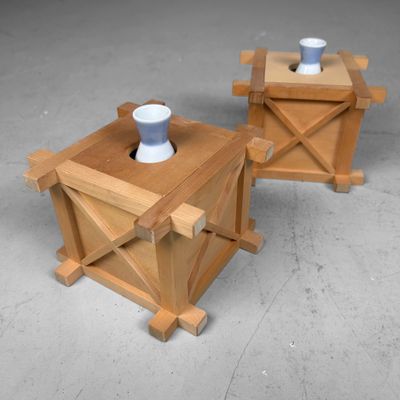 Set Japanse Shinto “Sakaki” Flower Stands – Kiso Hinoki, 1970s