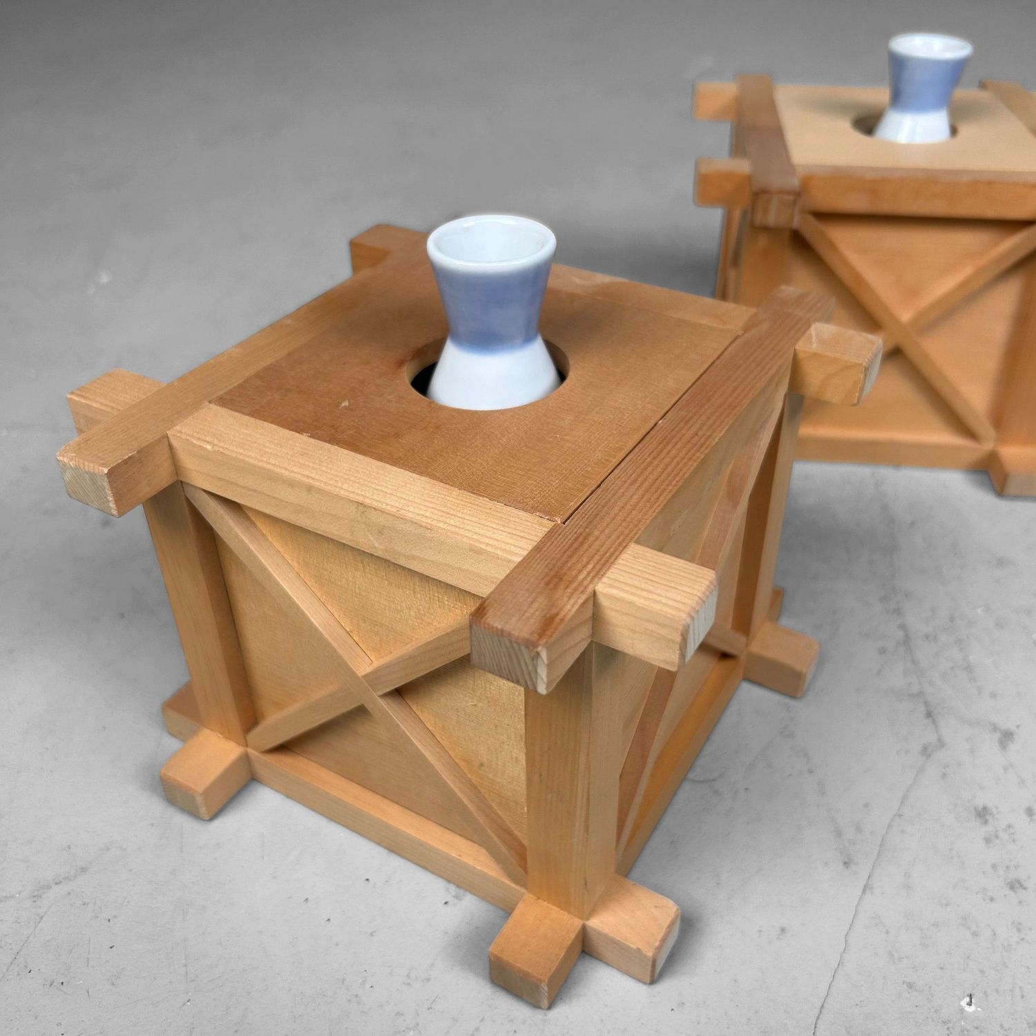 Set Japanse Shinto “Sakaki” Flower Stands – Kiso Hinoki, 1970s