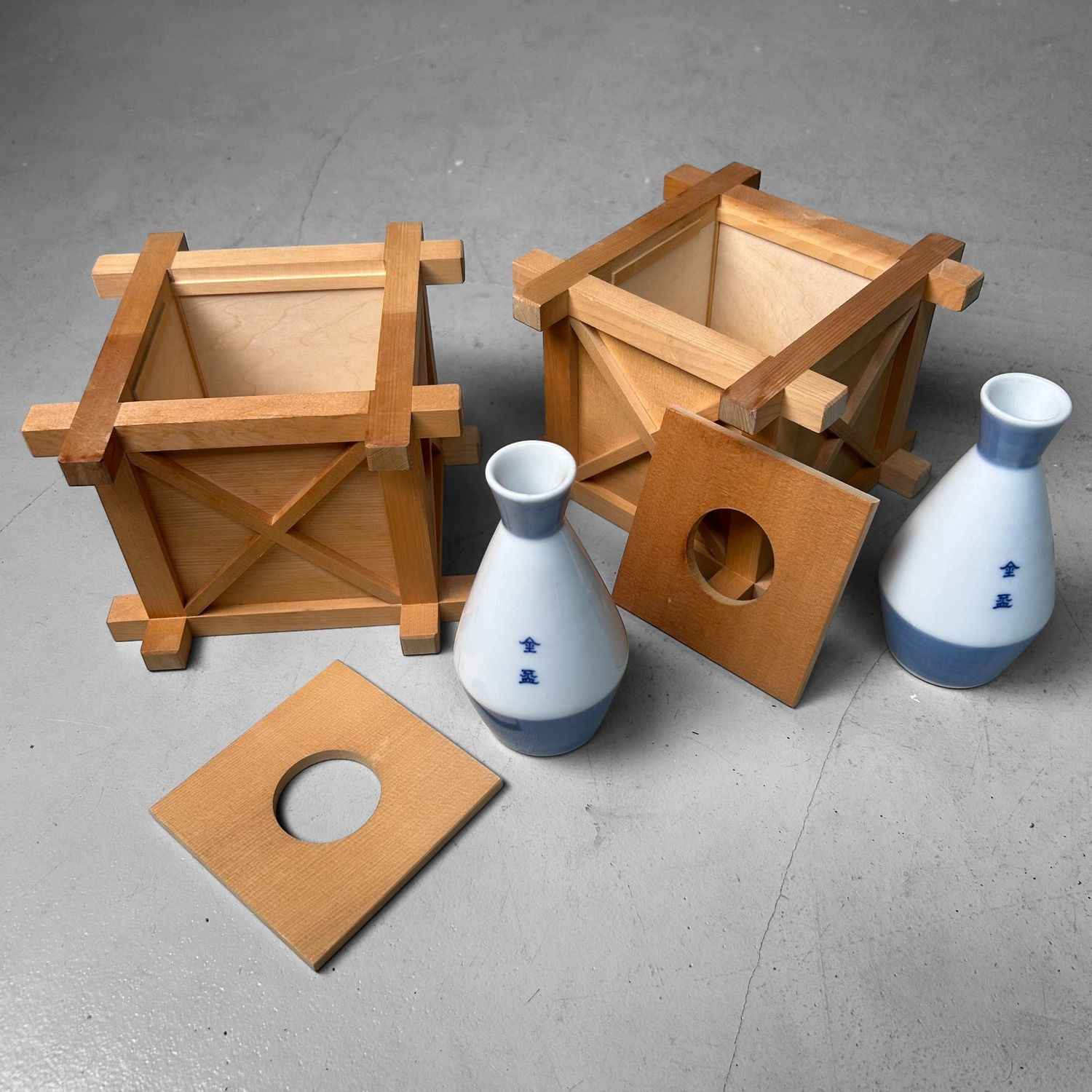 Set Japanse Shinto “Sakaki” Flower Stands – Kiso Hinoki, 1970s