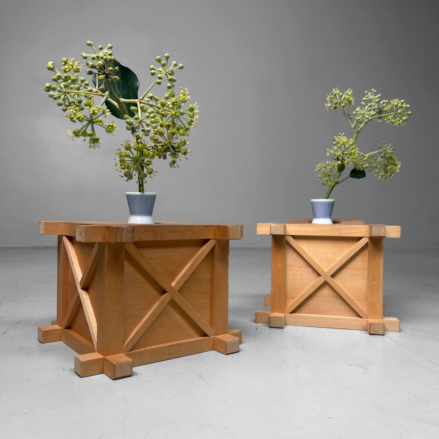 Set Japanse Shinto “Sakaki” Flower Stands – Kiso Hinoki, 1970s