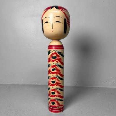 Traditional Japanese Kokeshi by Konno Kashiku, Togatta, 1970s Traditional Japanese Kokeshi by Konno Kashiku, Togatta, 1970s
