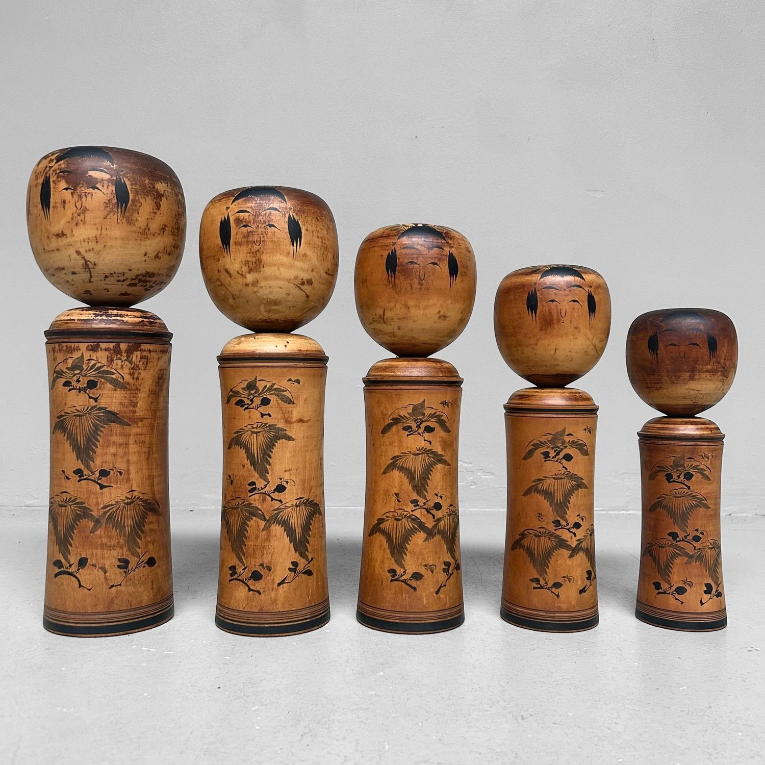Rare Set of Kokeshi by Sakurai Shōji, Naruko Style, 1960s Rare Set of Kokeshi by Sakurai Shōji, Naruko Style, 1960s