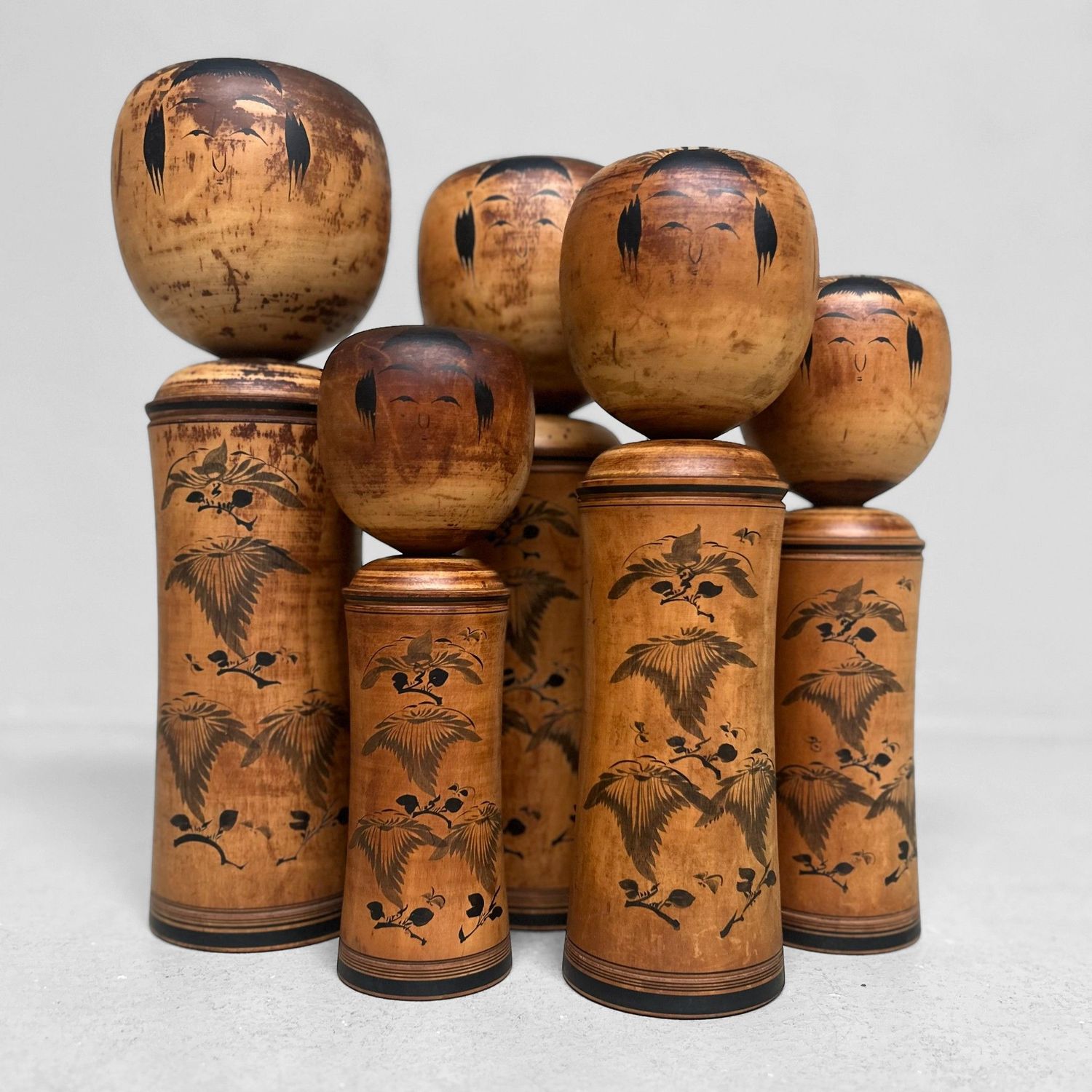 Rare Set of Kokeshi by Sakurai Shōji, Naruko Style, 1960s Rare Set of Kokeshi by Sakurai Shōji, Naruko Style, 1960s