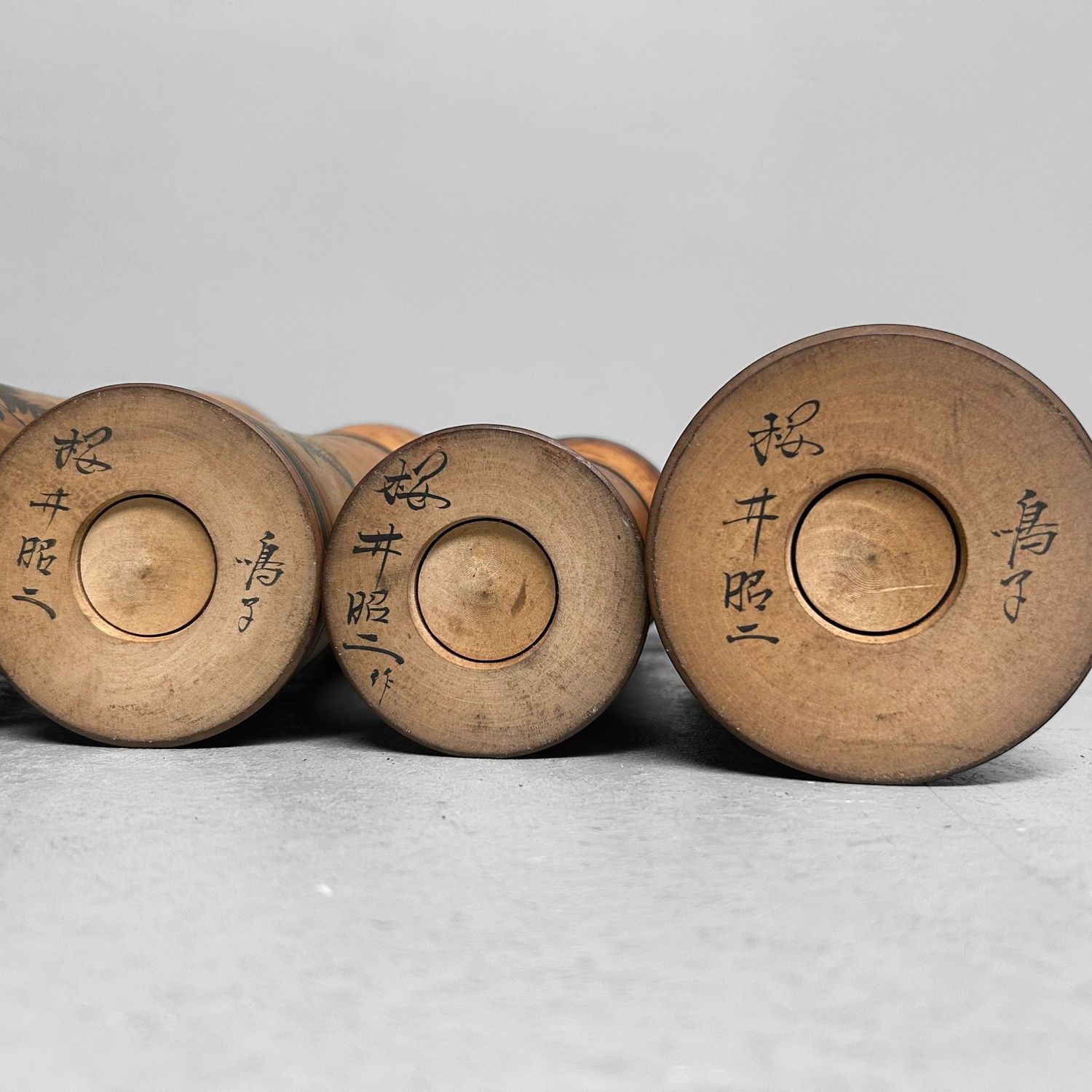 Rare Set of Kokeshi by Sakurai Shōji, Naruko Style, 1960s Rare Set of Kokeshi by Sakurai Shōji, Naruko Style, 1960s