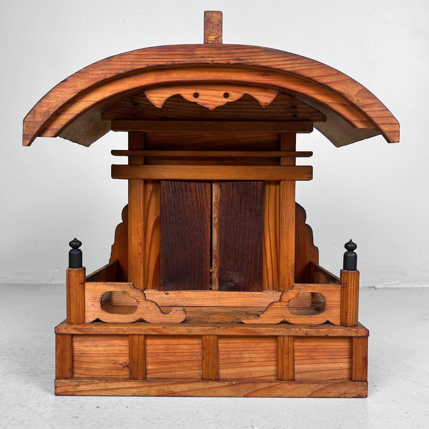 Japanese Wooden Shrine, Kamidana with Monk, 1950s