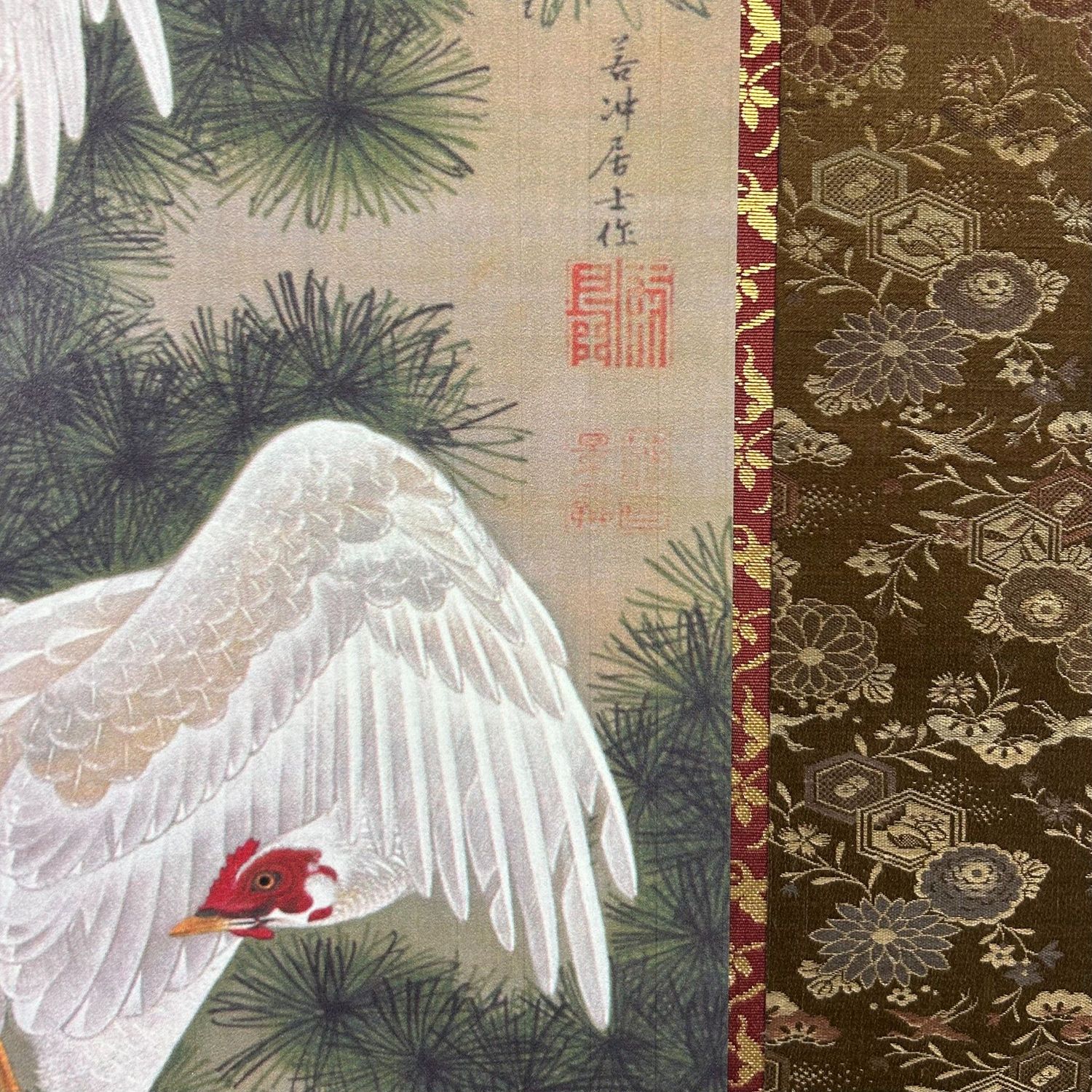 Decorative Japanese Panel with Roosters, 1980–1990