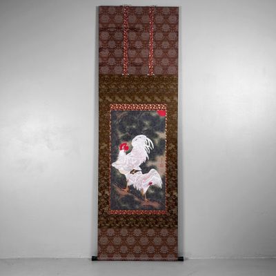 Decoratief Japans Paneel met Hanen, 1980–1990